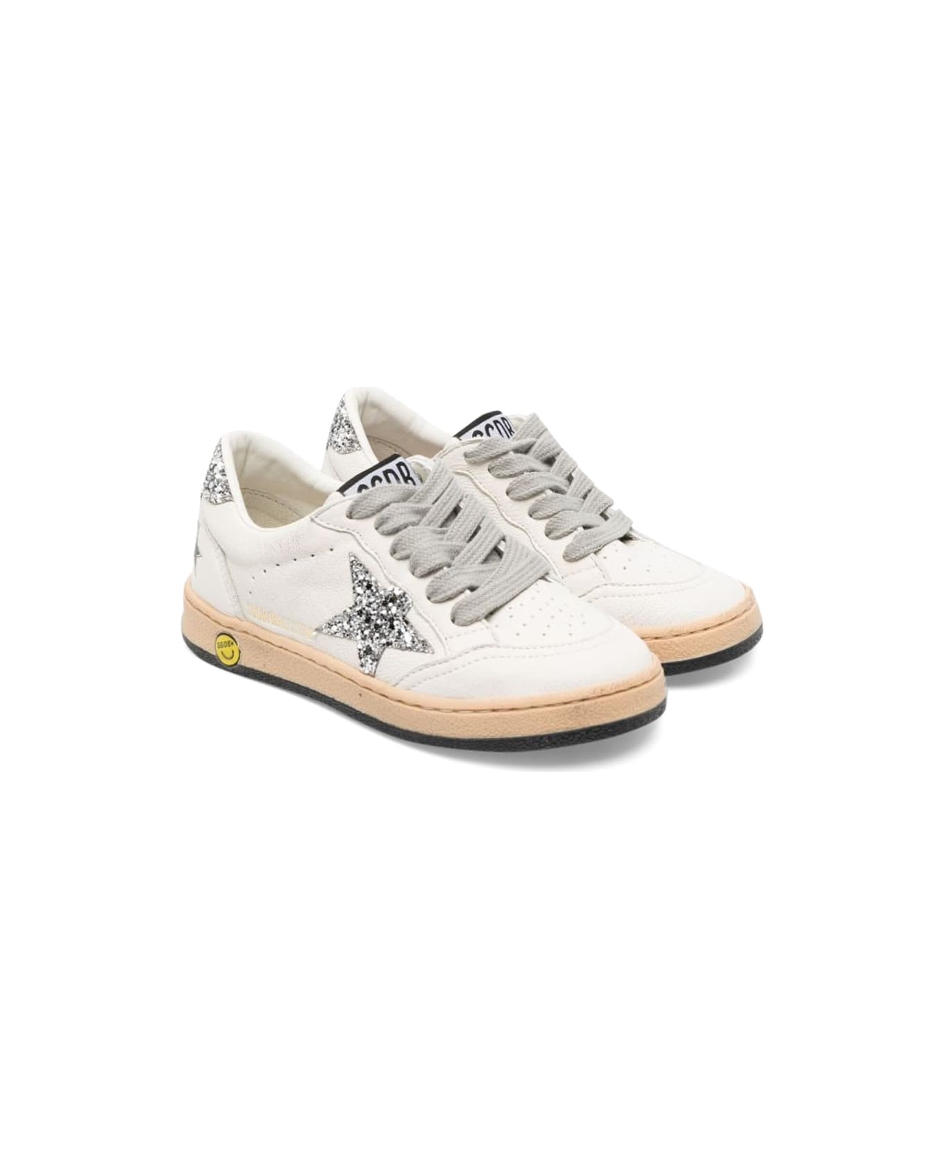 Golden Goose Ballstar Nappa Upper Toe And Spur Leather Star Suede Heel - WHITE