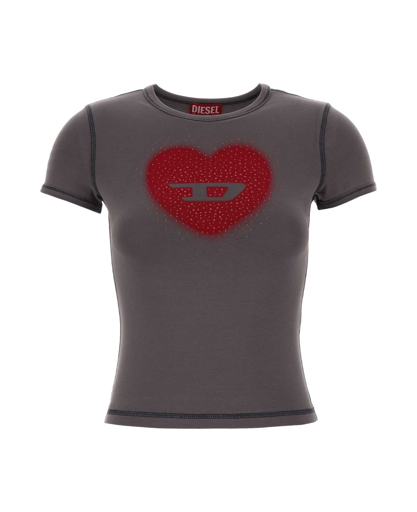 Diesel Purple Stretch Cotton T-shirt - 96I