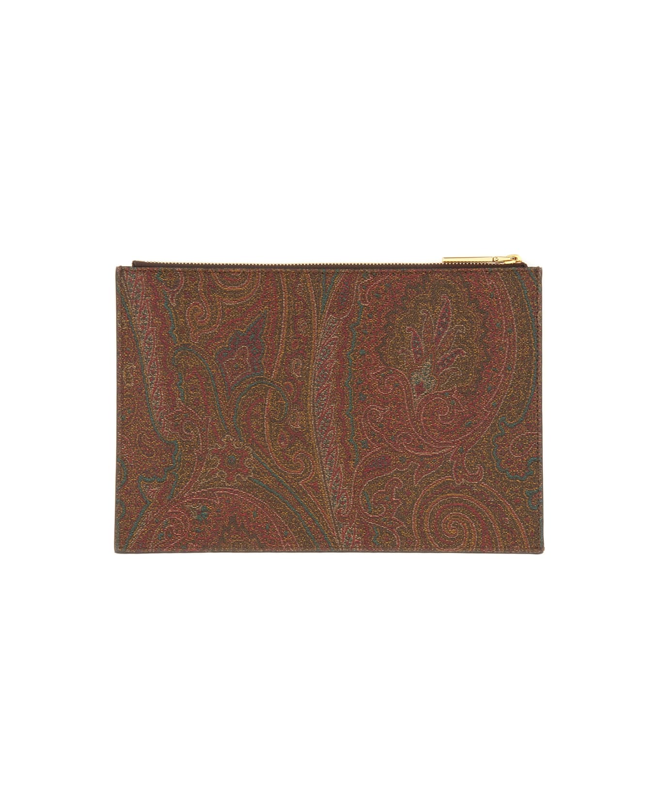 Etro Paisley Jacquard Medium Pouch - BROWN