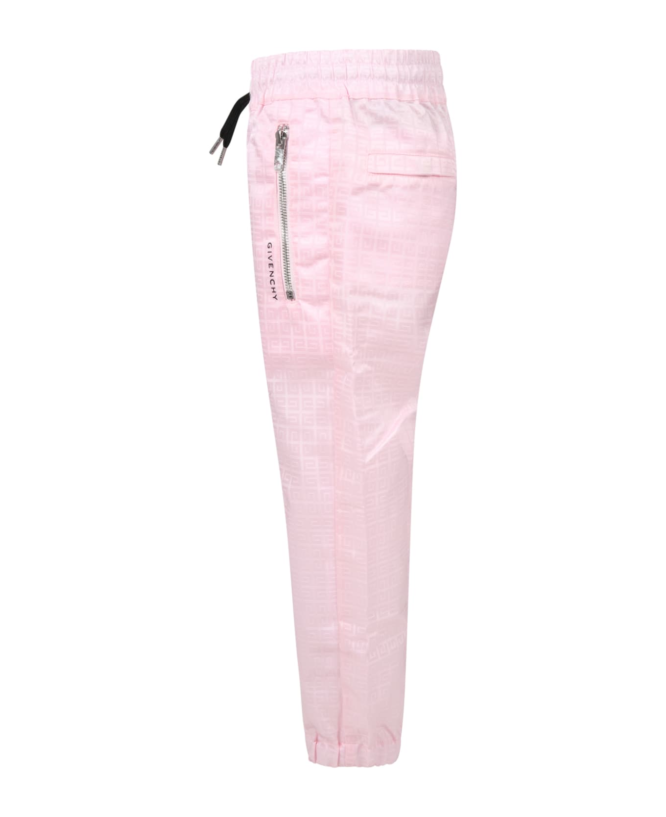 Givenchy Pink Trousers For Girl With Black Logo - Pink