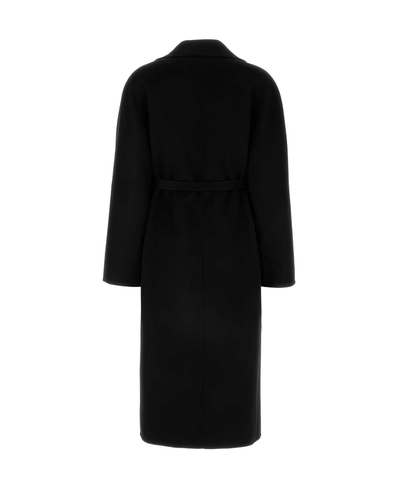 Ferragamo Black Wool Blend Coat - NERO