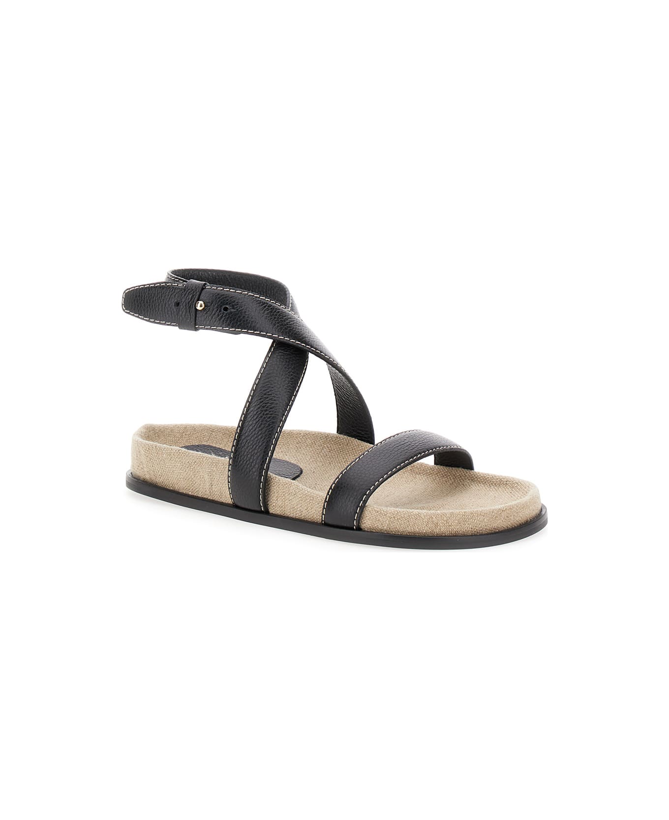 Totême 'the Chunky' Black Sandals With Straps In Leather Woman - Black サンダル