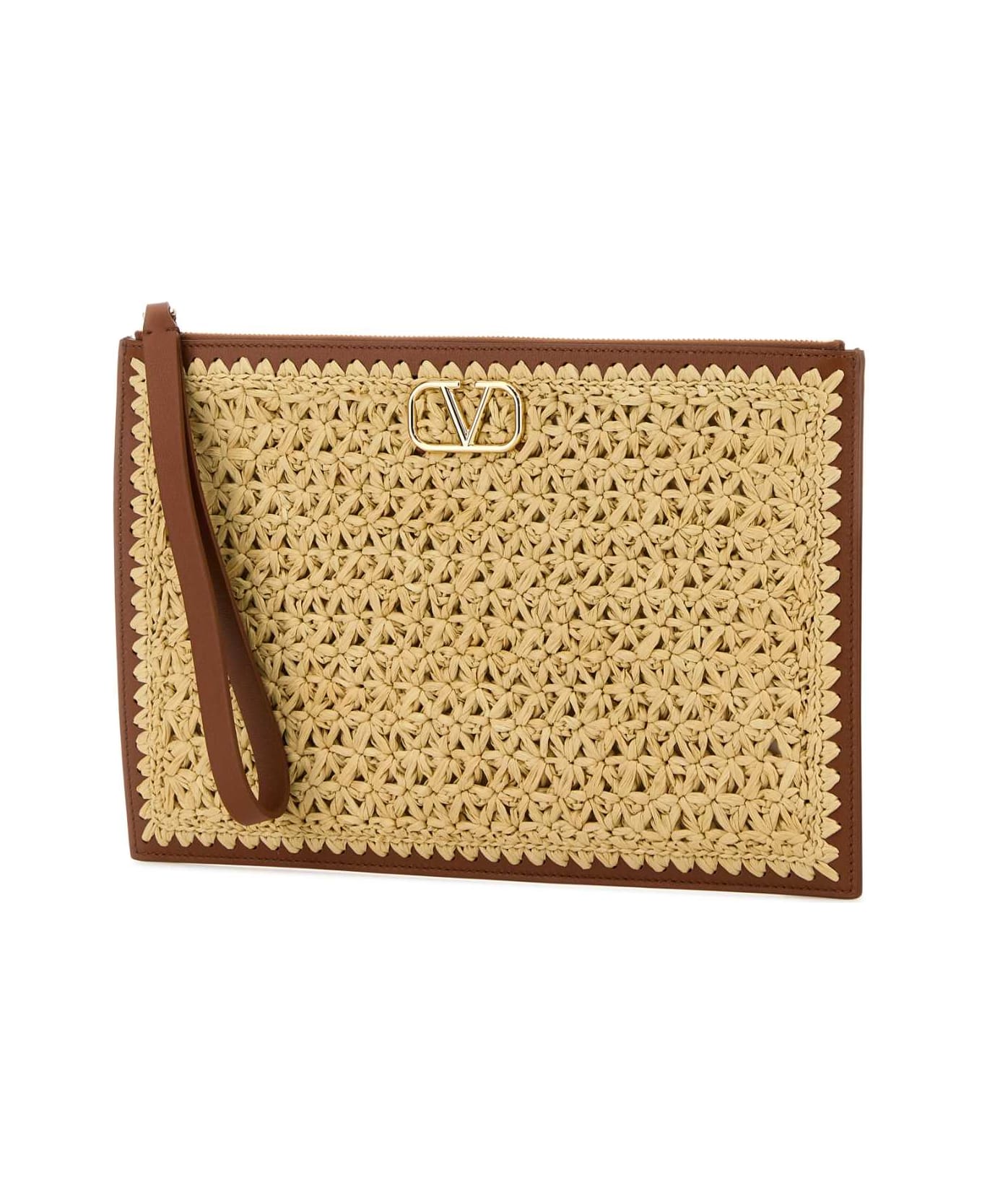 Valentino Garavani Raffia Clutch - NATURALESELLERIA