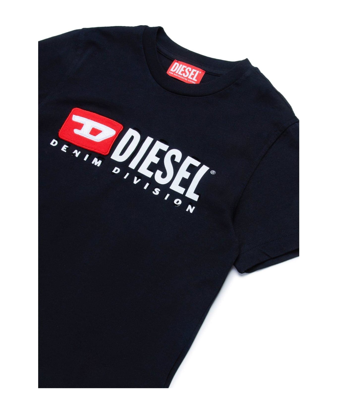 Diesel Tinydivstroyed Distressed-effect Crewneck T-shirt - Black