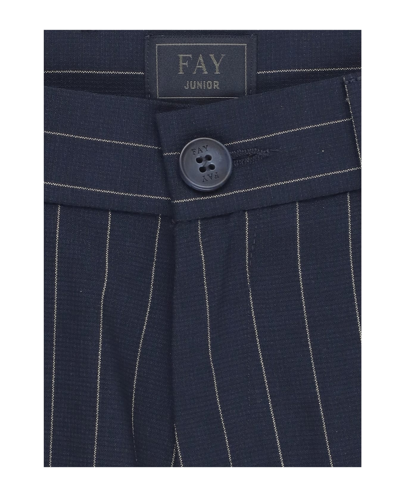 Fay Virgin Wool And Cotton Trousers - Blue ボトムス