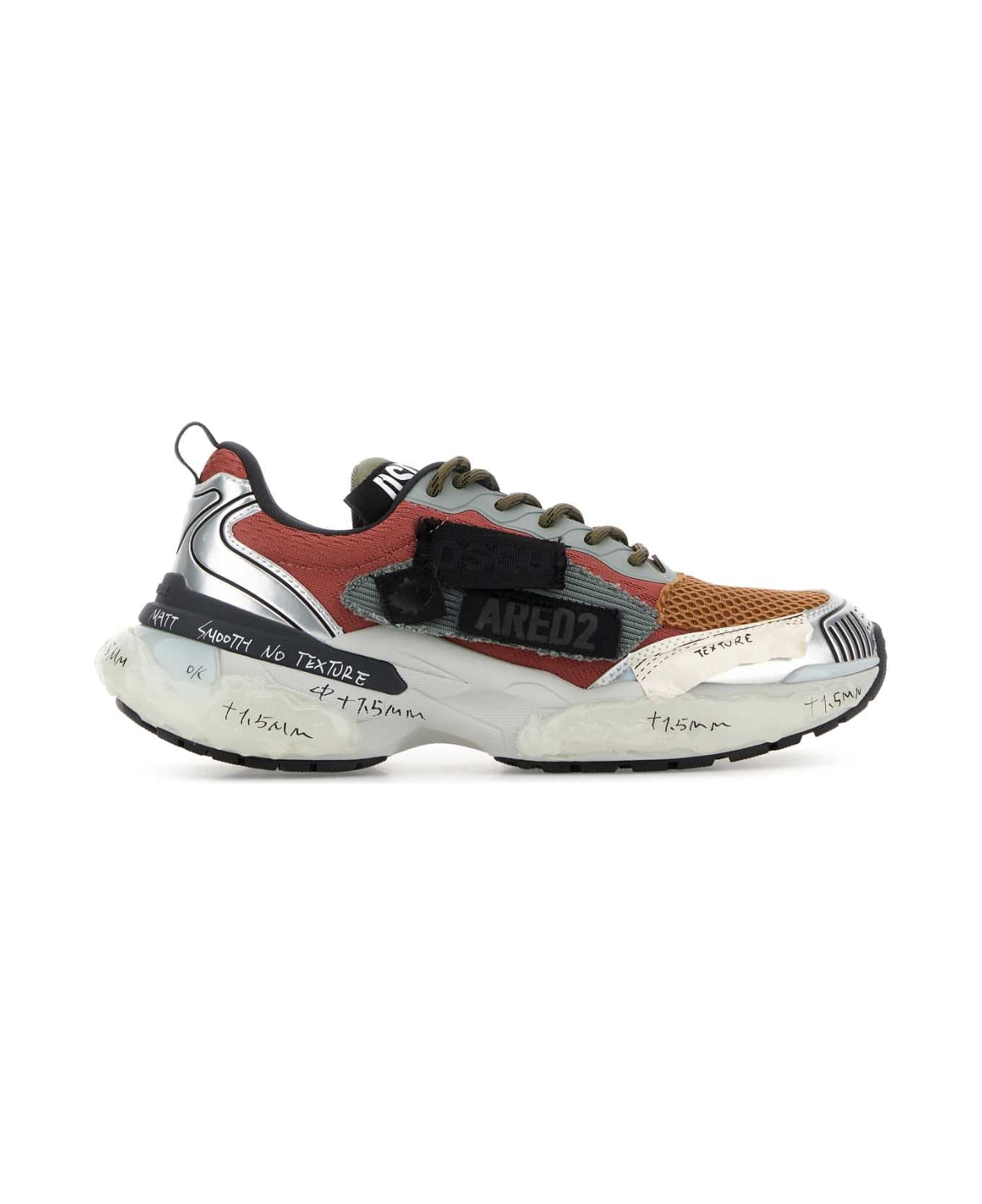 Dsquared2 Multicolor Fabric Sneakers - SILVER