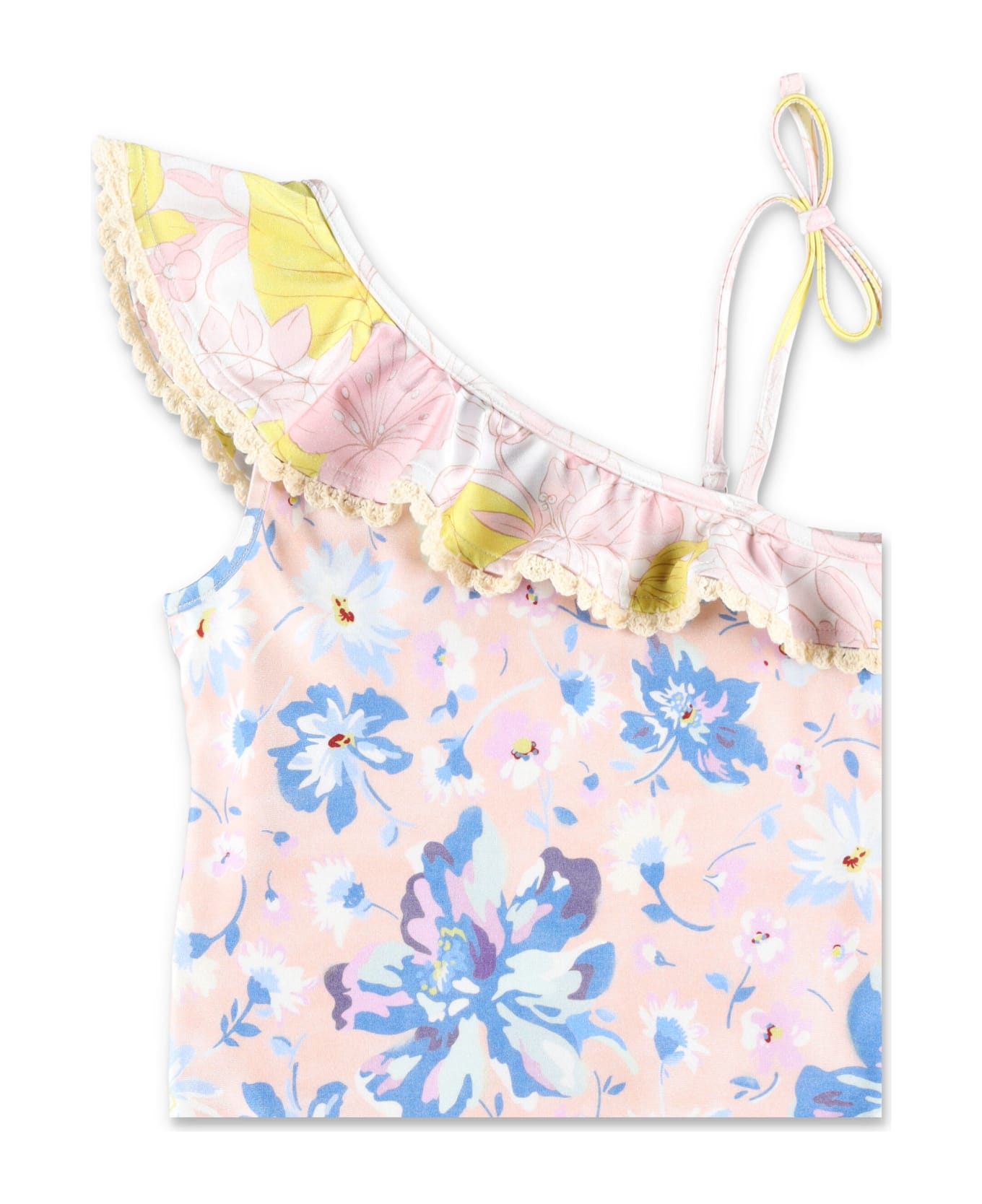 Zimmermann Kid - Pop Trim Frill One Piece - PINK/BLUE FLORAL