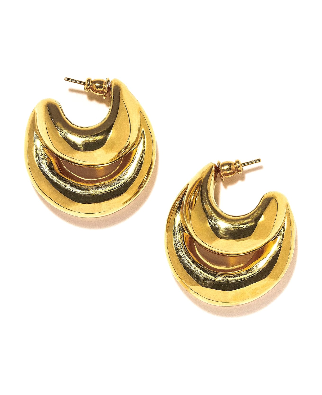 Panconesi Double Blow Up Earrings - Gold