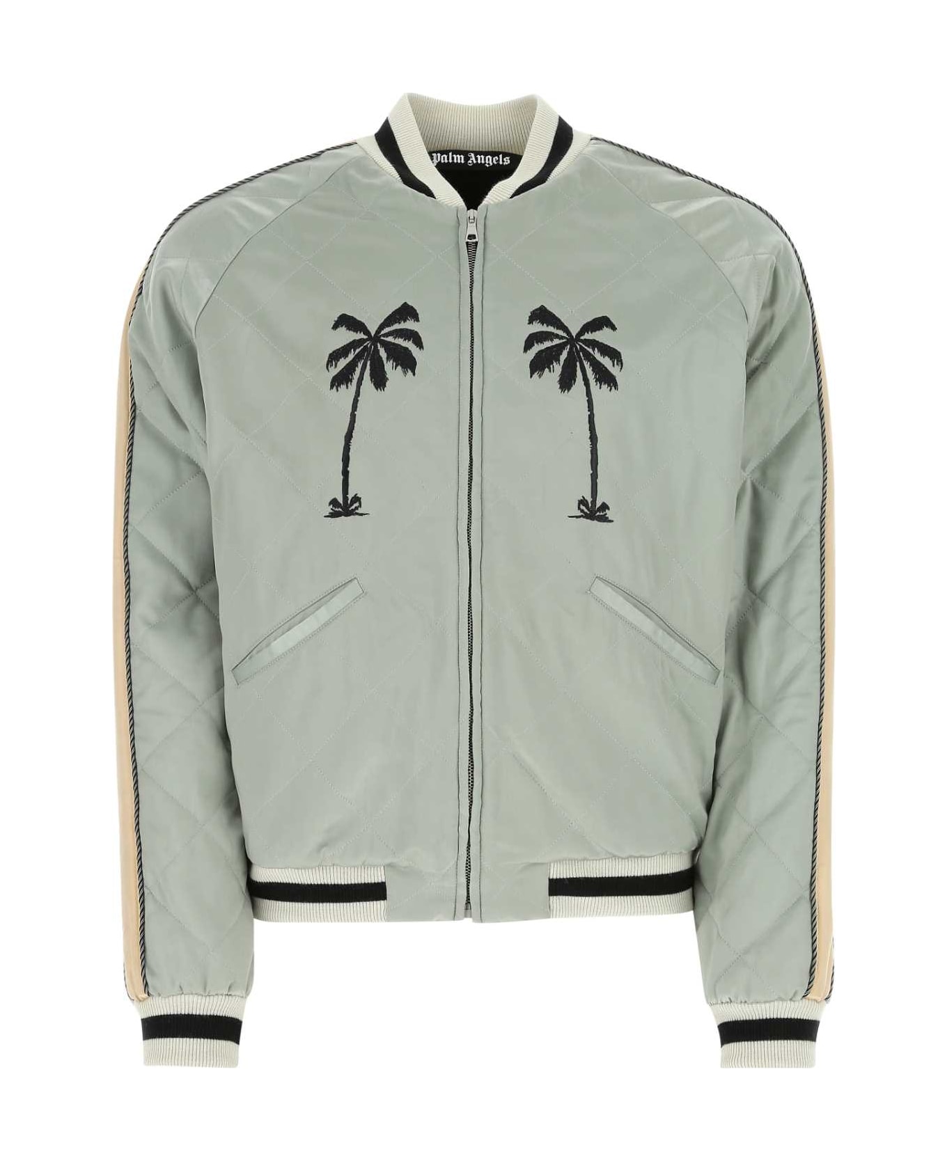 Palm Angels Sage Green Cupro Padded Bomber Jacket - 0910