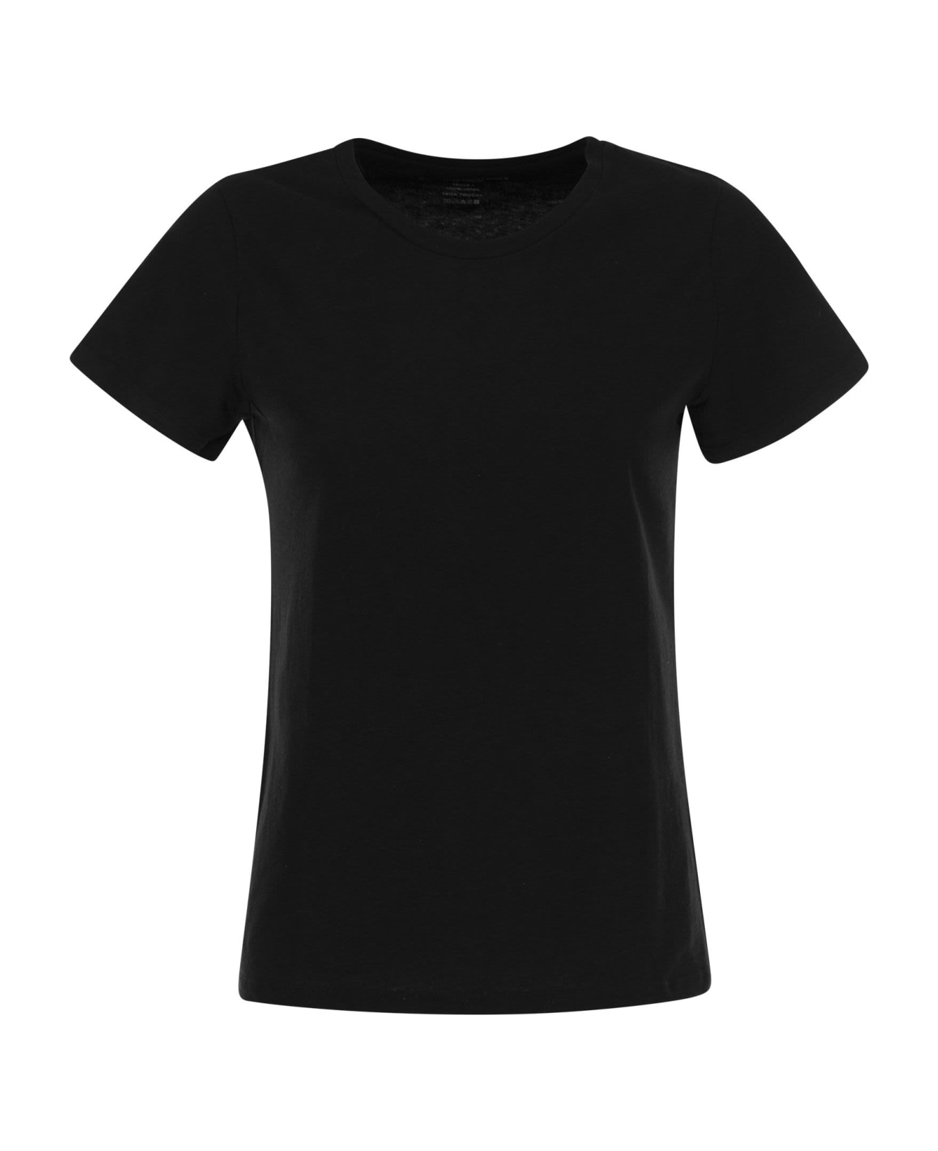 Majestic Filatures Polly - T-shirt In Cotone Silk Touch - Black