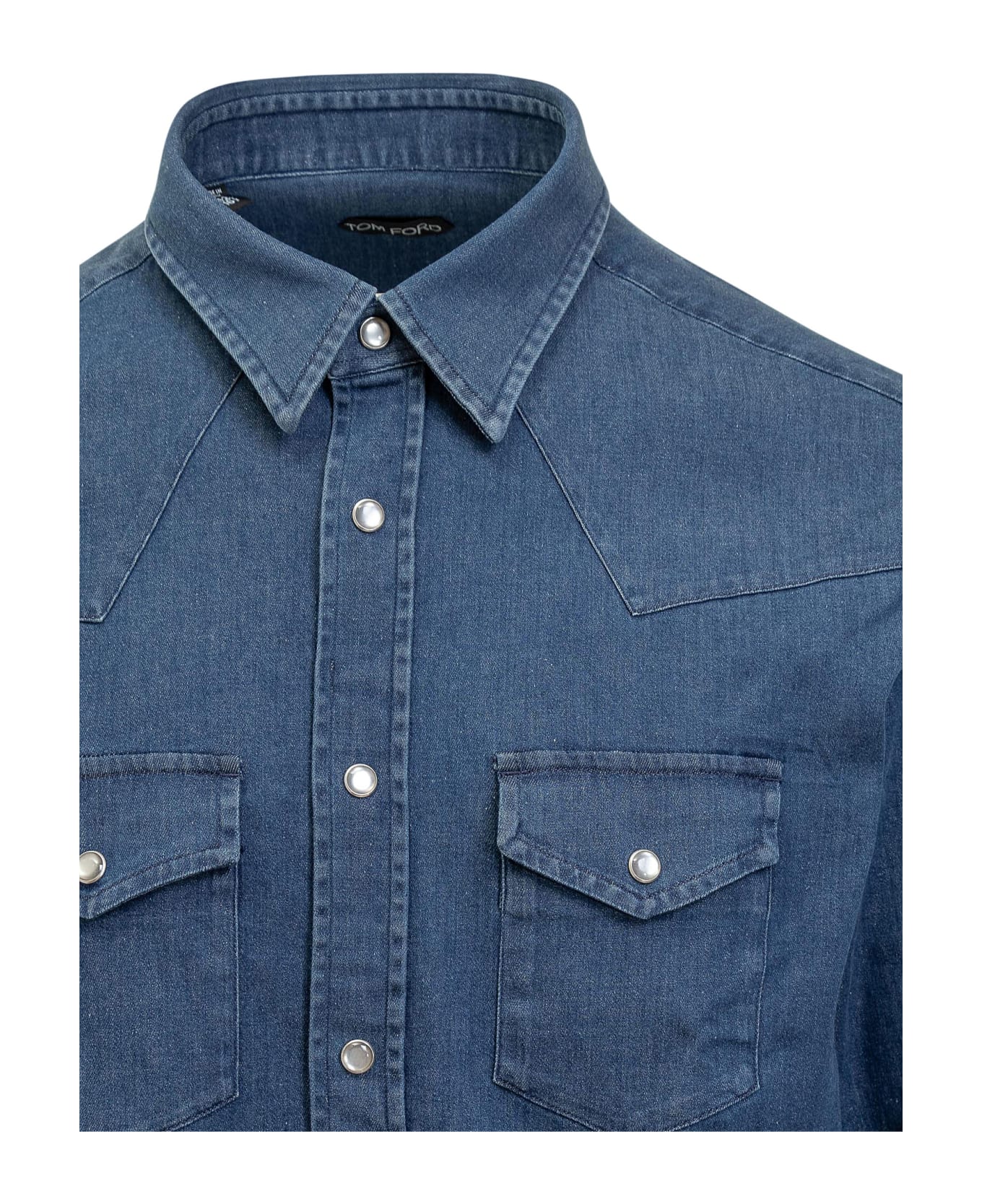 Tom Ford 'western' Shirt - STONE BLUE