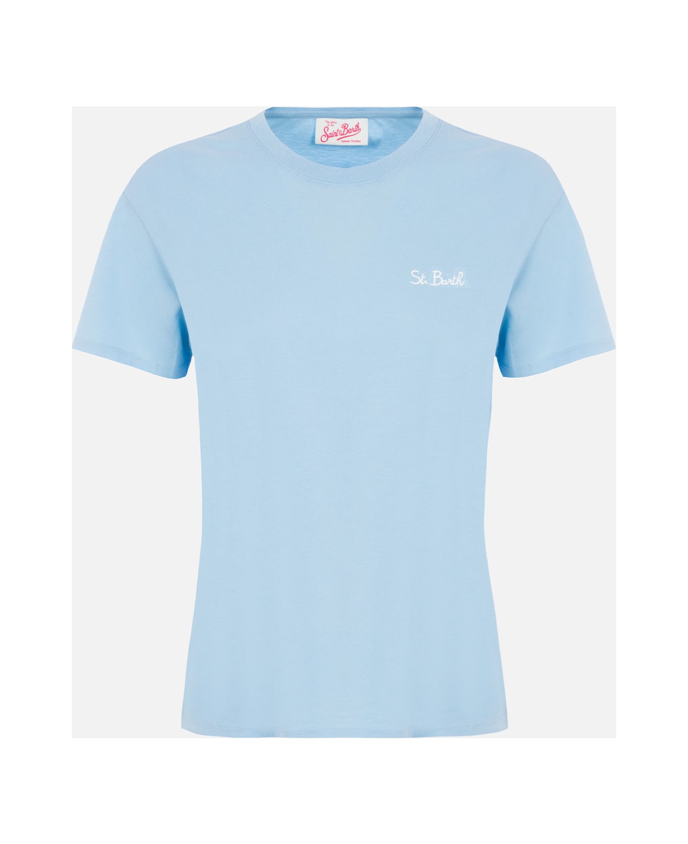 MC2 Saint Barth Woman Light Blue Cotton Jersey Crewneck T-shirt Emilie - SKY