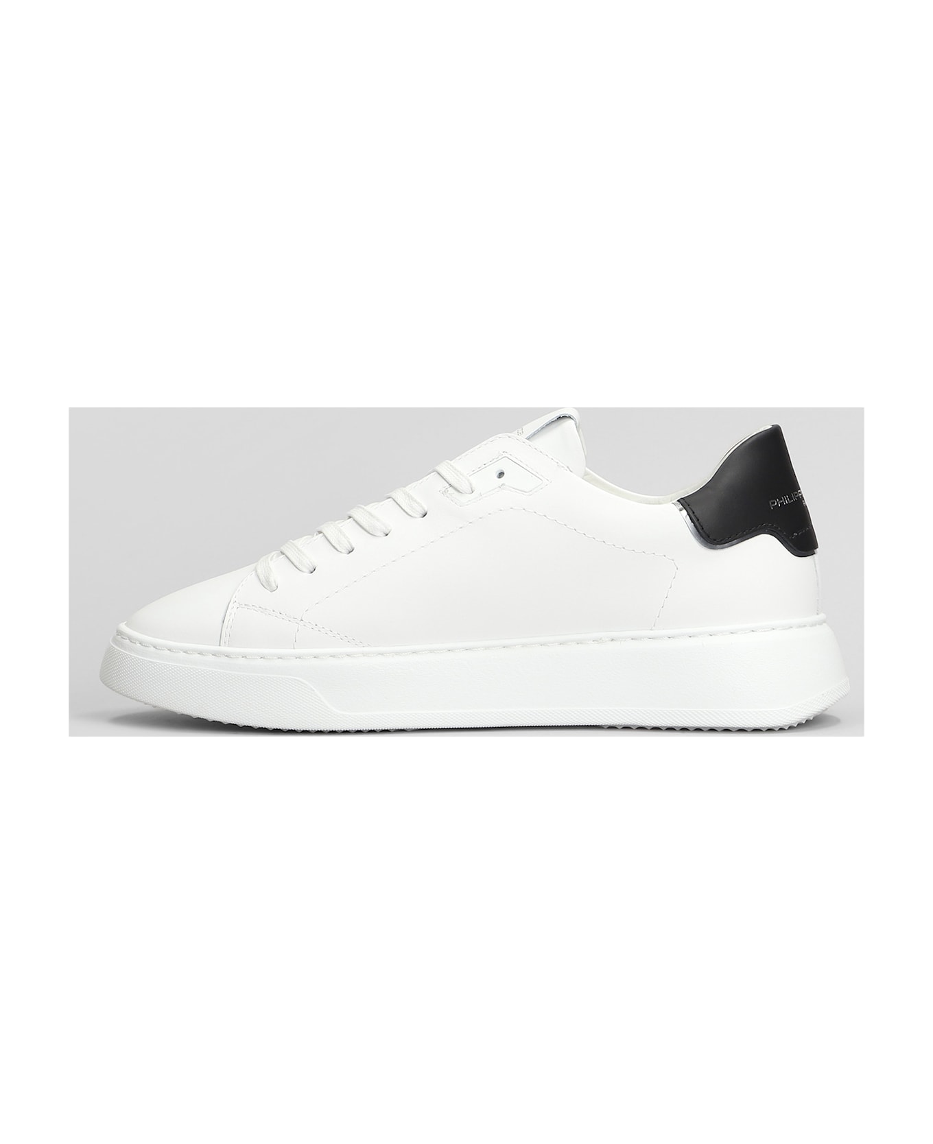 Philippe Model Temple Low Sneakers In White Leather - white