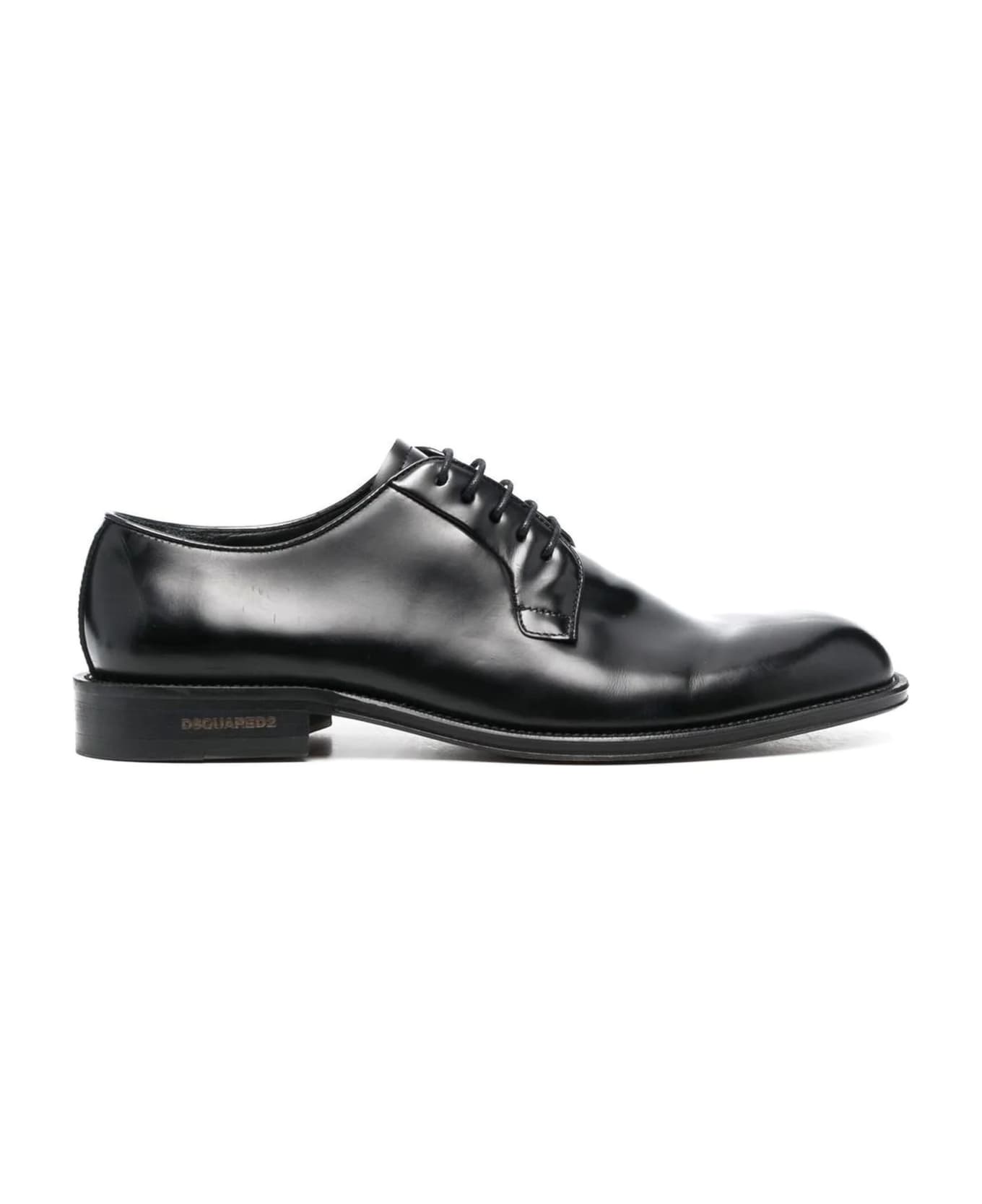 Dsquared2 Black Calf Leather Lace-up Shoes - Nero