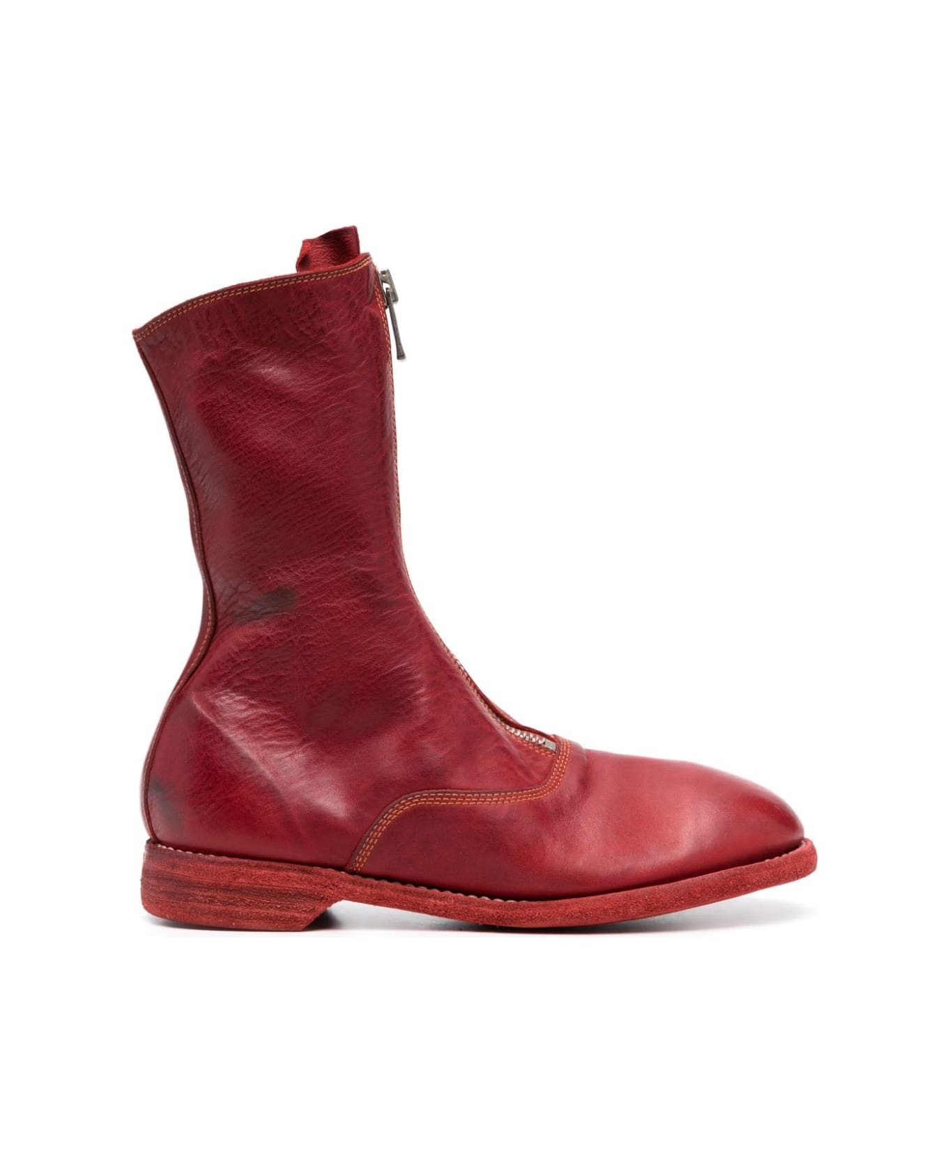 Guidi Front Zip Boots - T Red ブーツ