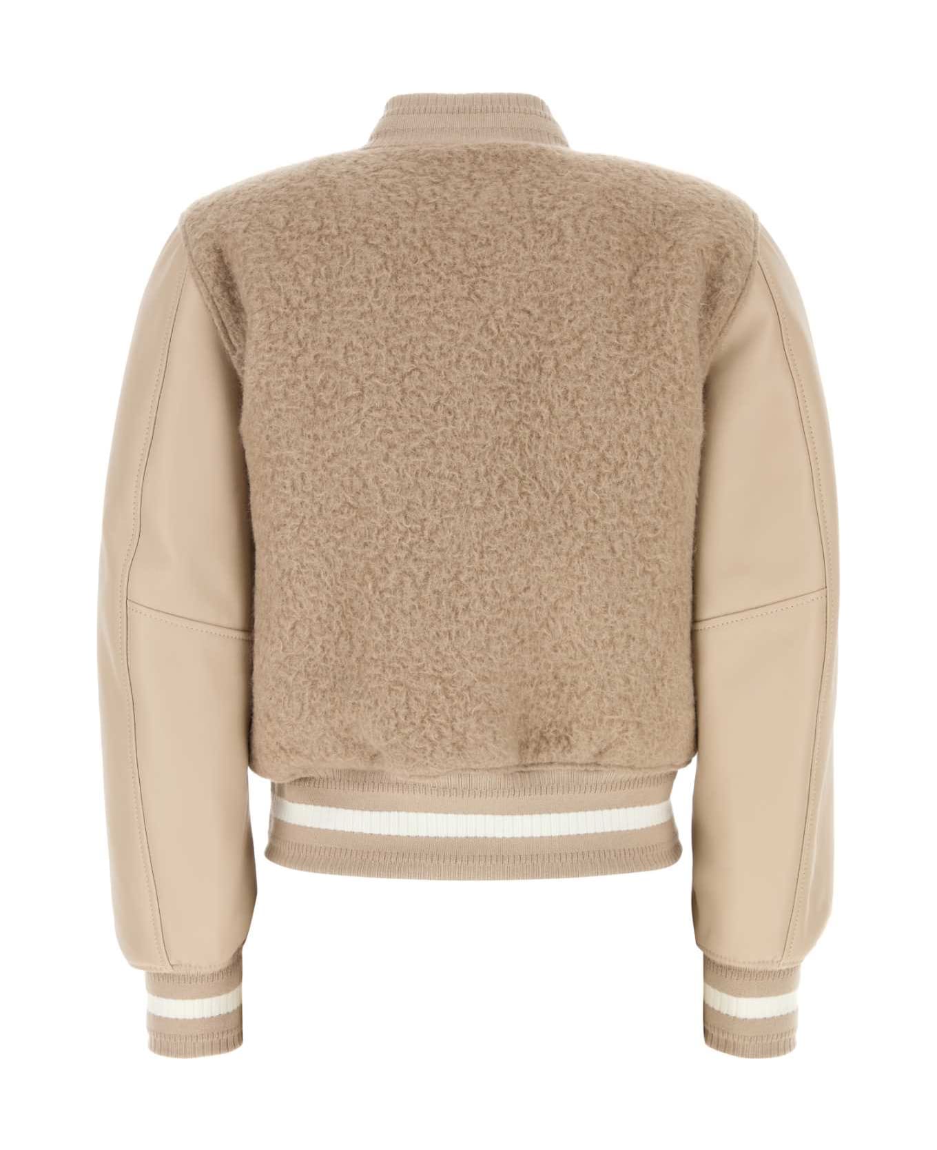 Givenchy Cappuccino Alpaca Blend Bomber Jacket - PUMICEBEIGE