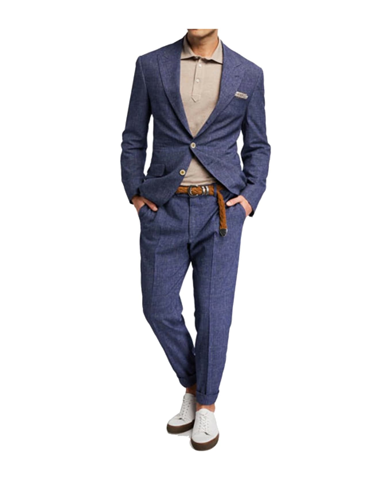 Brunello Cucinelli Blue Wool Suit - Blue スーツ