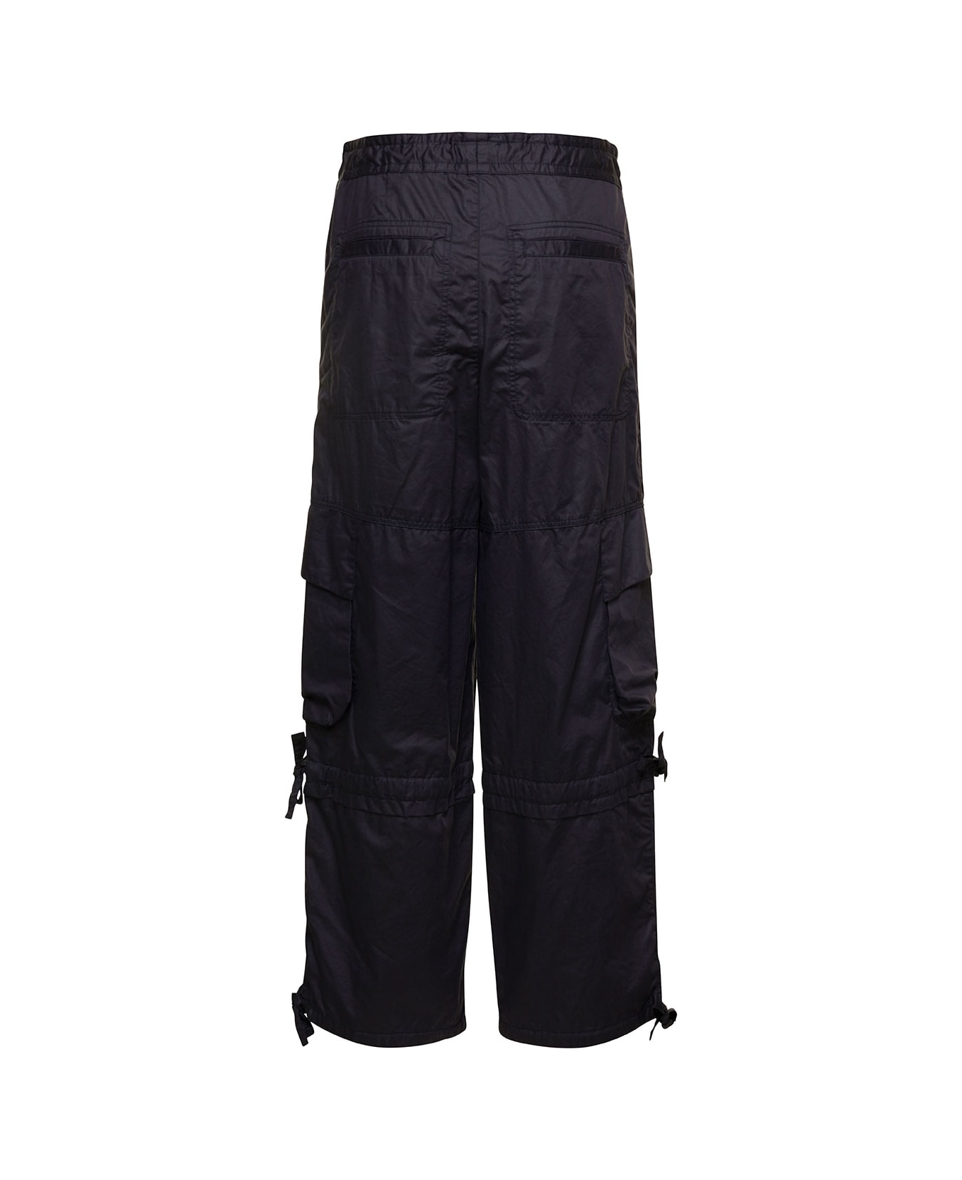 Isabel Marant Black Cargo Pants With Drawstring Fastening In Cotton Woman - Black