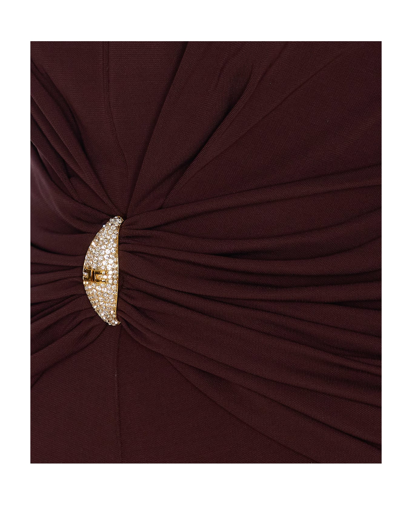 Elisabetta Franchi Ruffled Dress - Brown