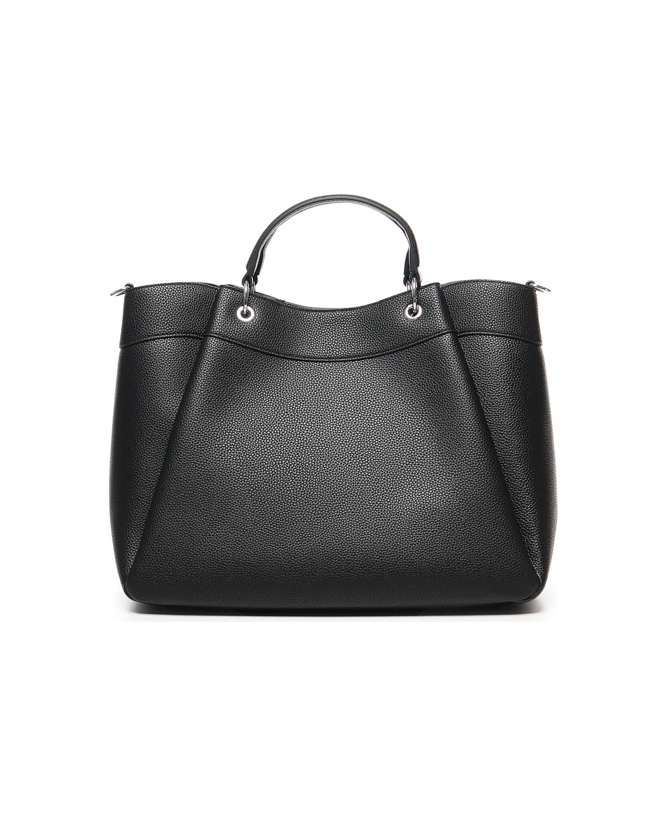 Armani Collezioni Large Tote Bag With Logo - Black