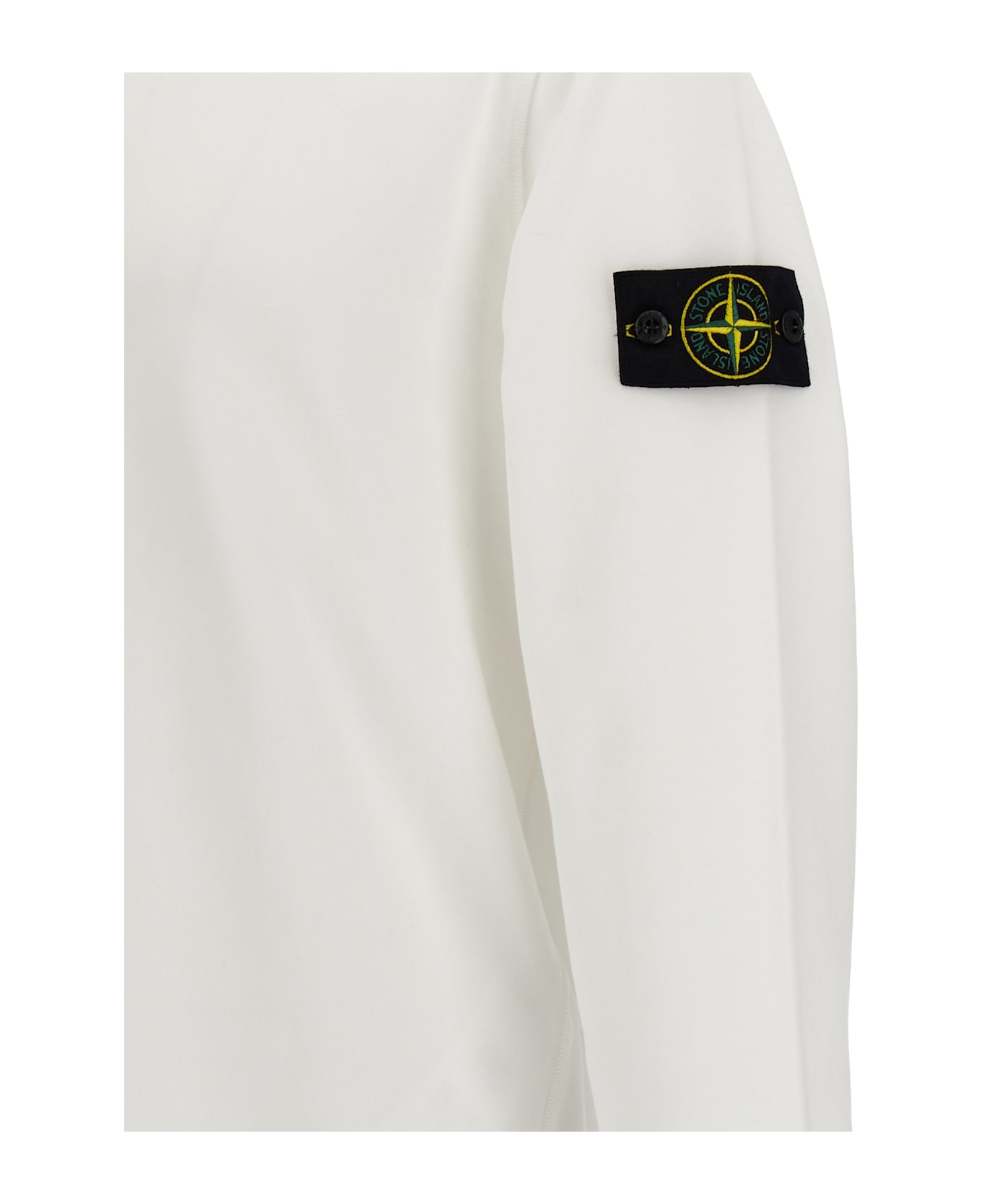 Stone Island Logo Badge Sweatshirt - White