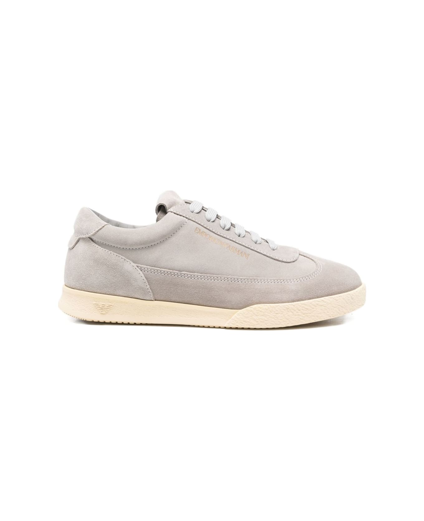 Emporio Armani Suede Leather Sneakers - Grey