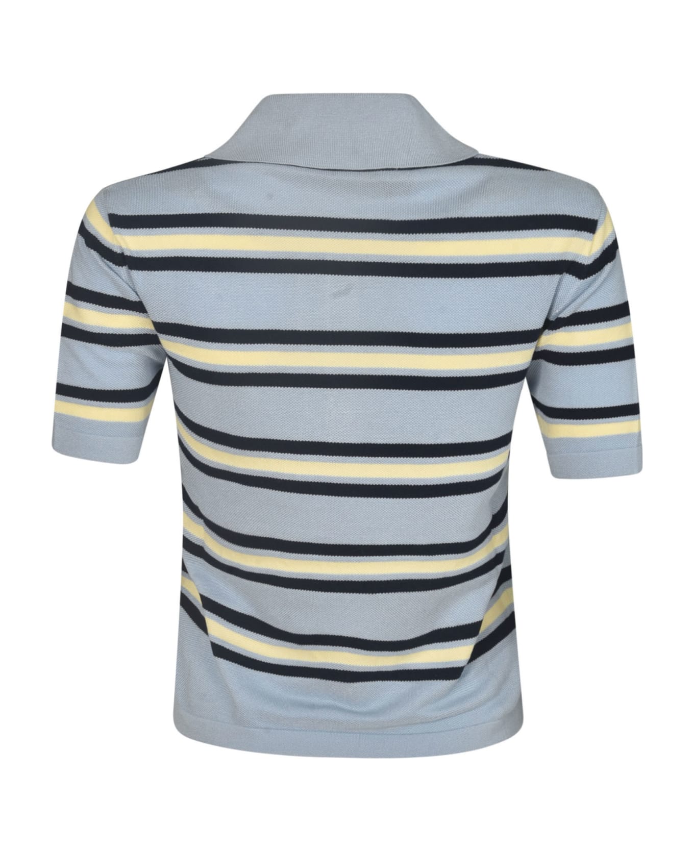 Miu Miu Stripe Polo Shirt - Sky Blue