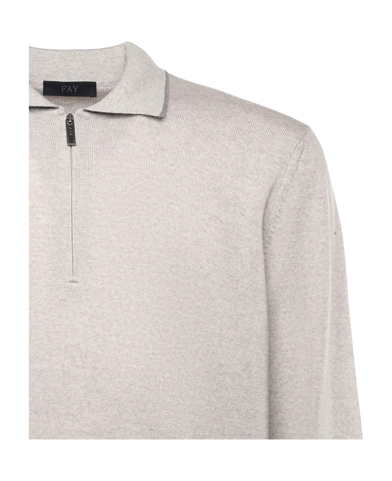 Fay Wool Polo - Grey
