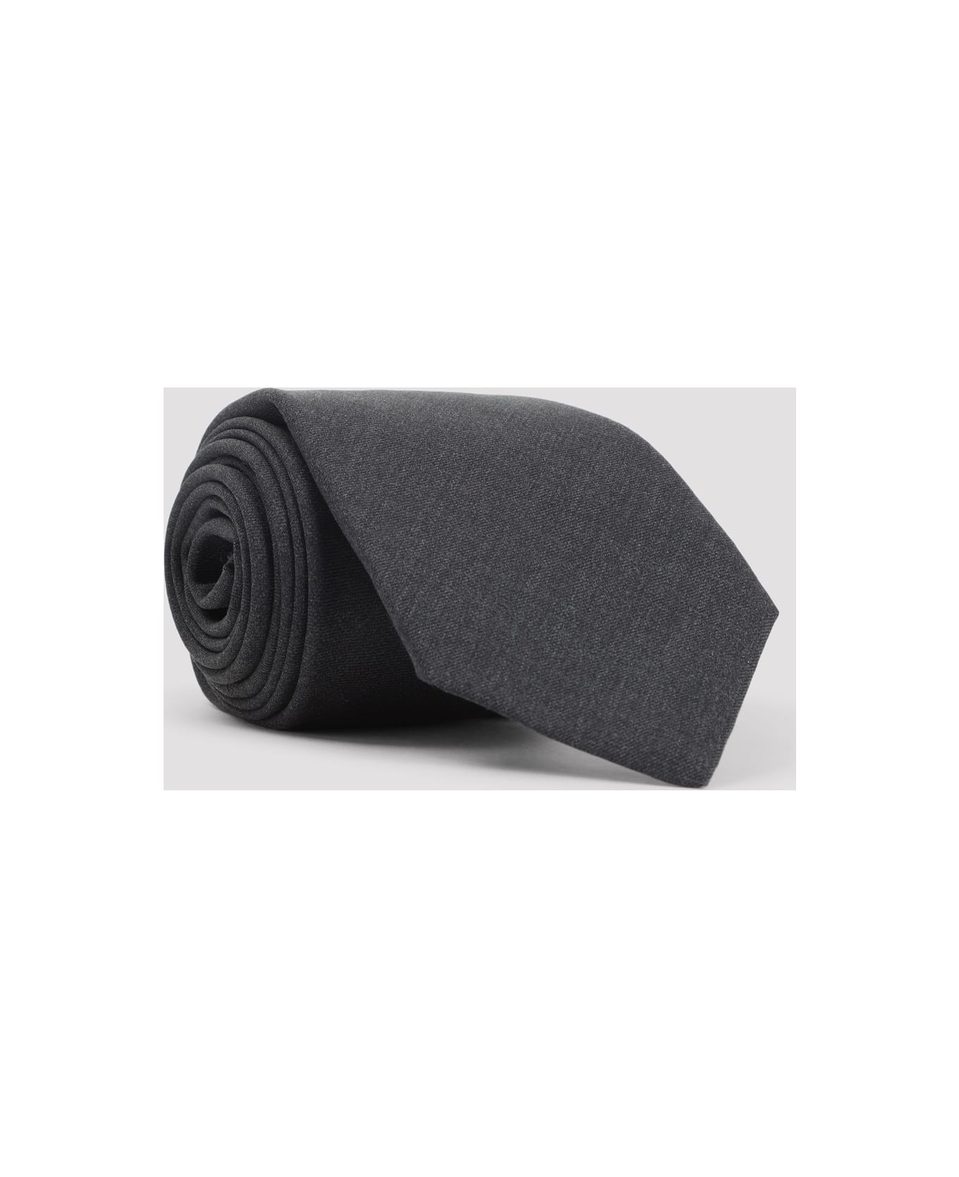 Kiton Wool Tie - Dark Grey