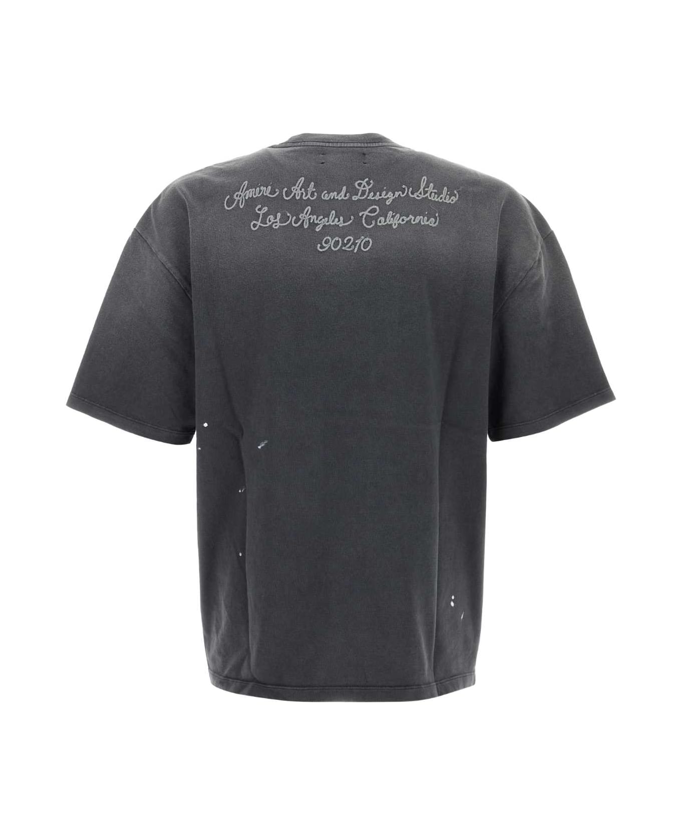 AMIRI Dark Grey Stretch Cotton T-shirt - BLACK