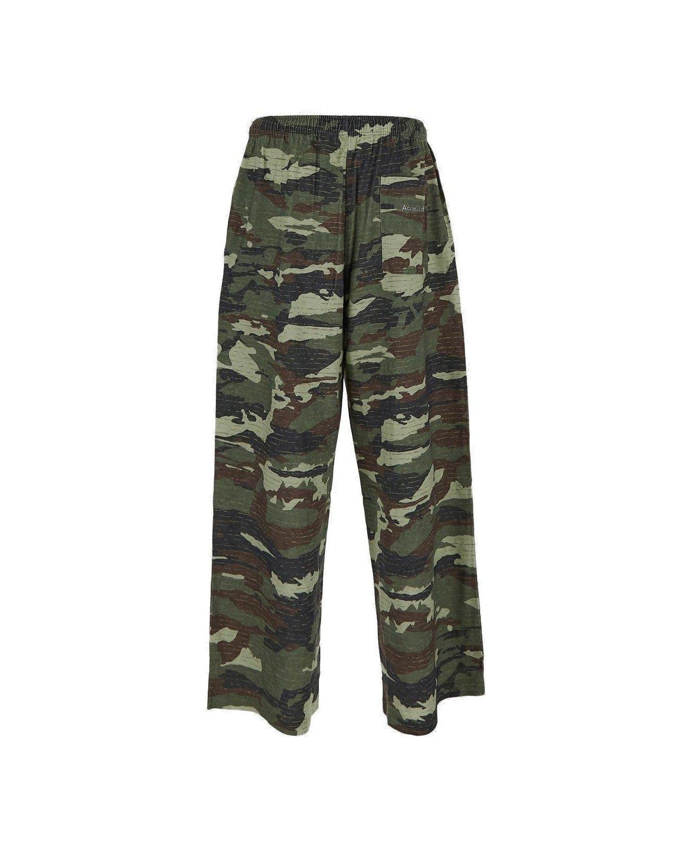 Acne Studios Camouflage Patterned Relaxed-fit Pants - Green