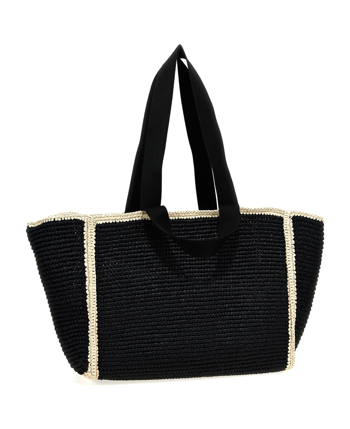 Marni Macramé Shopping Bag - Black/ivory/black