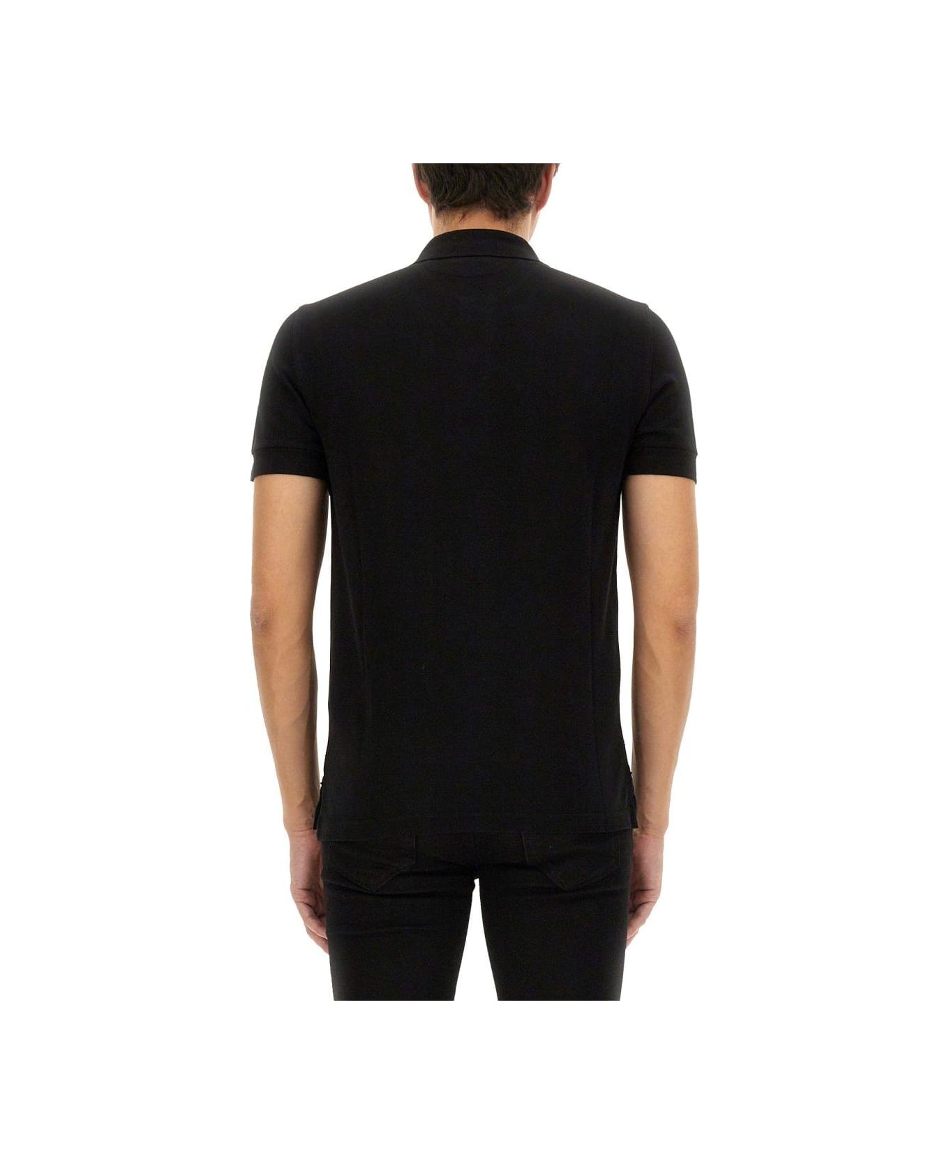 Tom Ford Logo Embroidered Polo Shirt - BLACK