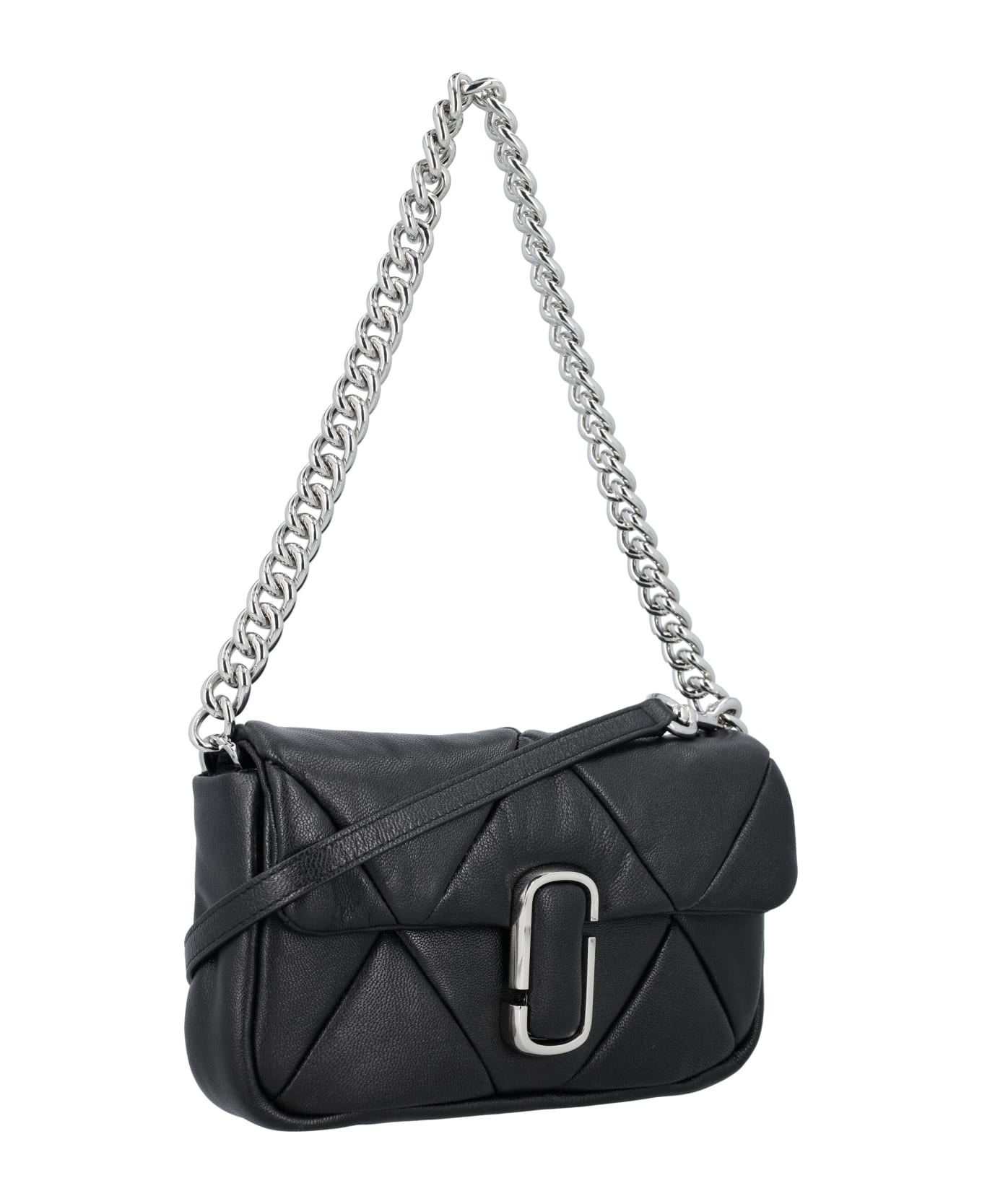Marc Jacobs The Puffy Diamond Quilted J Marc Shoilder Bag - BLACK