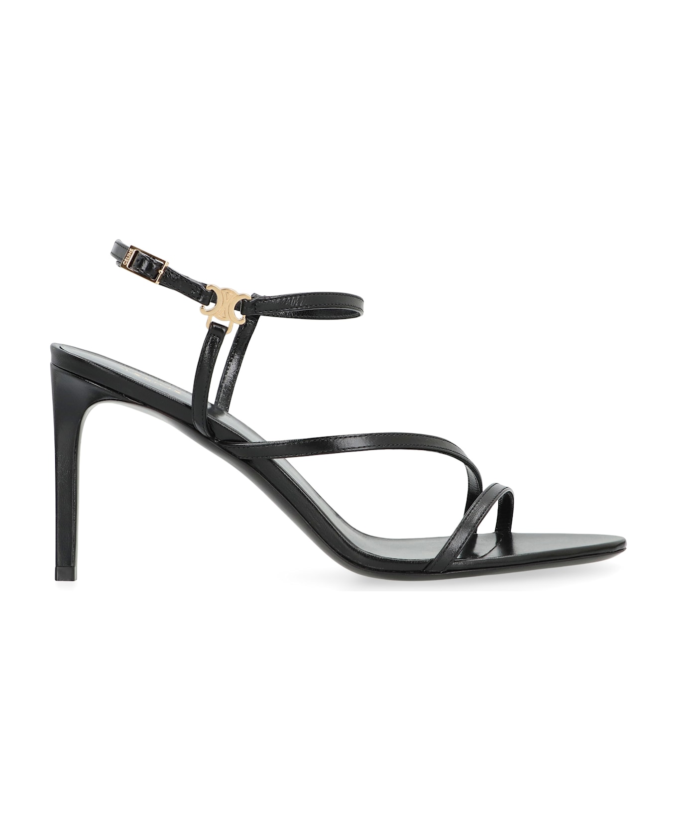Celine Ava Sandals In Leather - black