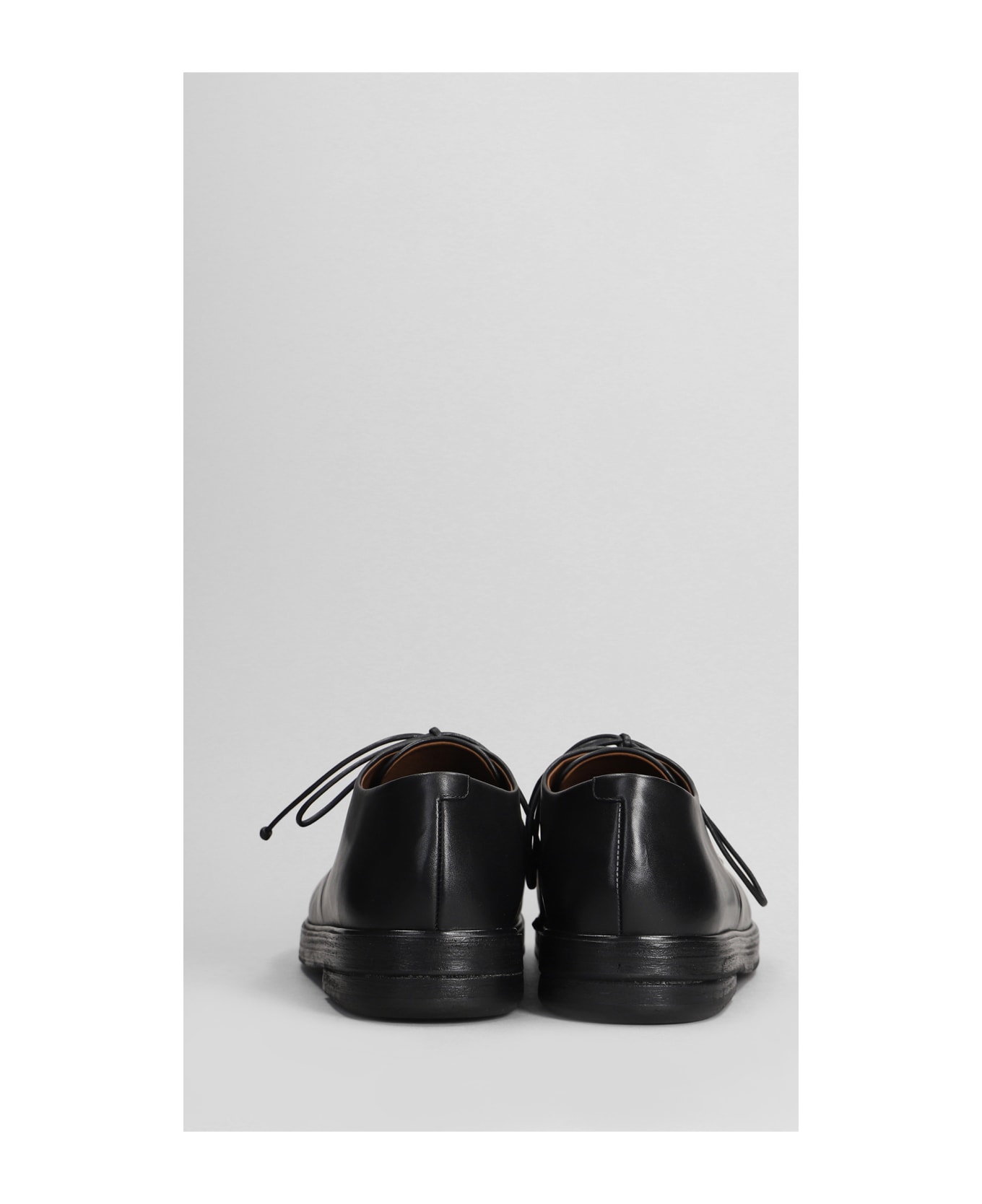 Marsell Zucca Lace Up Shoes In Black Leather - black