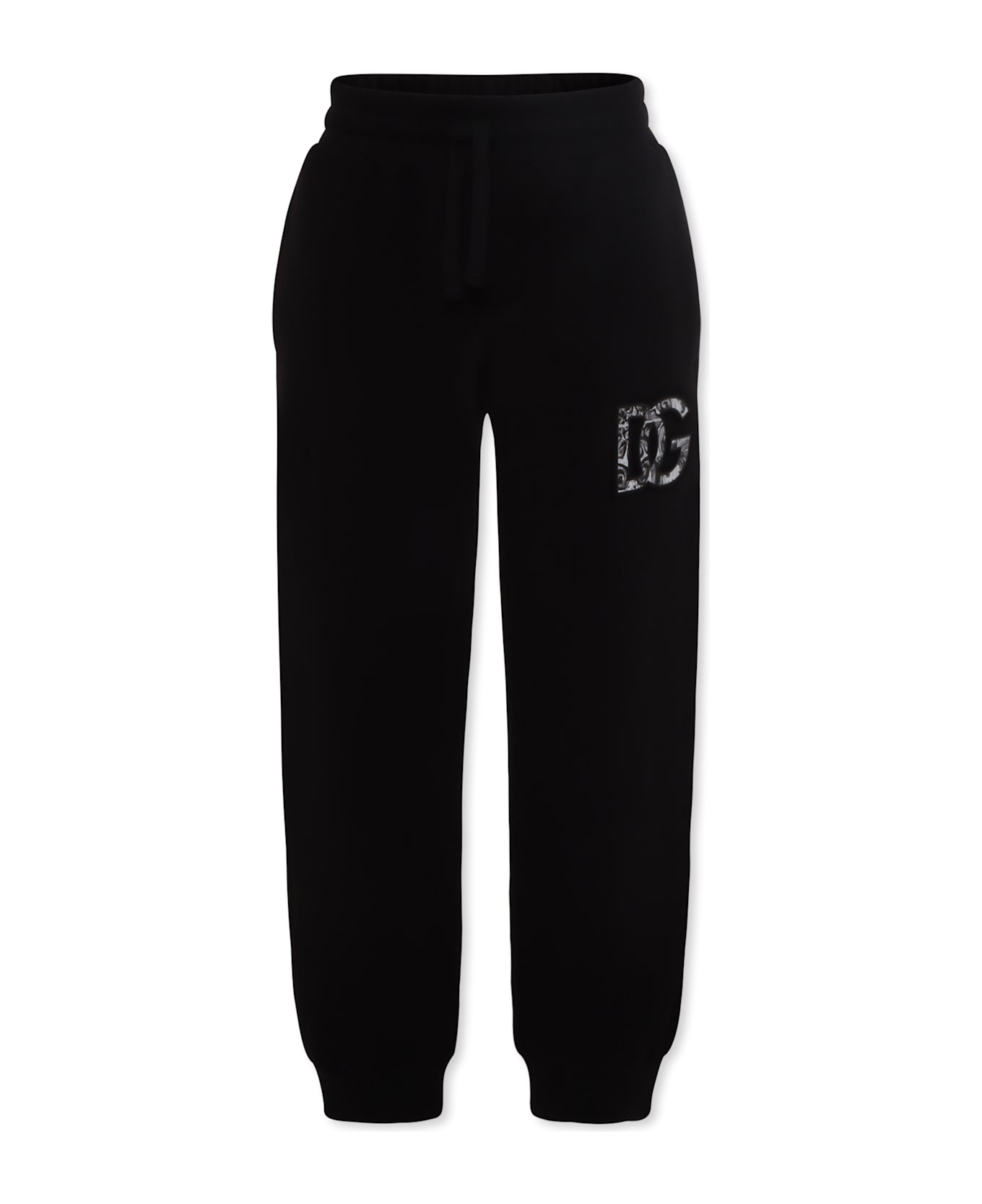 Dolce 
Gabbana Black Trousers For Kids With Logo - Black