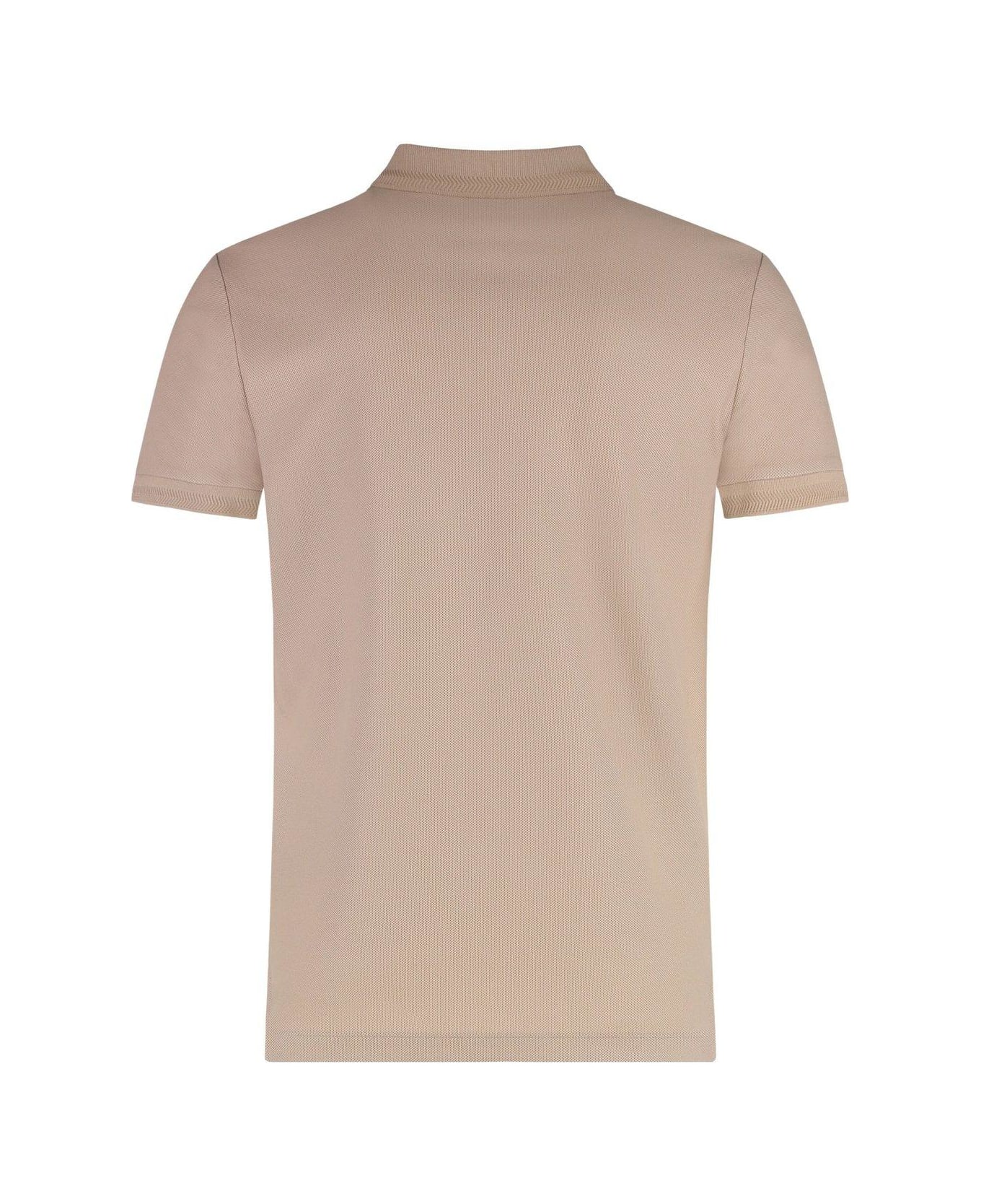 Burberry Logo Embroidered Polo Shirt - SOFT FAWN