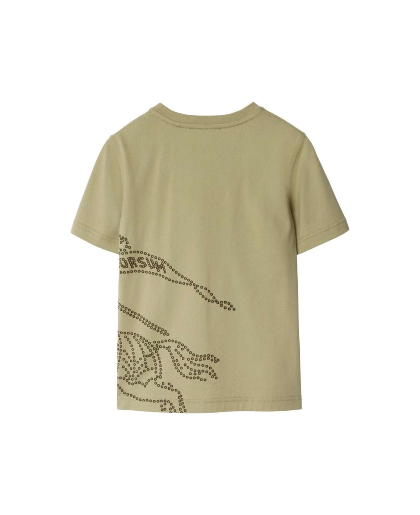 Burberry Beige Crewneck T-shirt With Ekd Detail In Cotton Boy - Beige