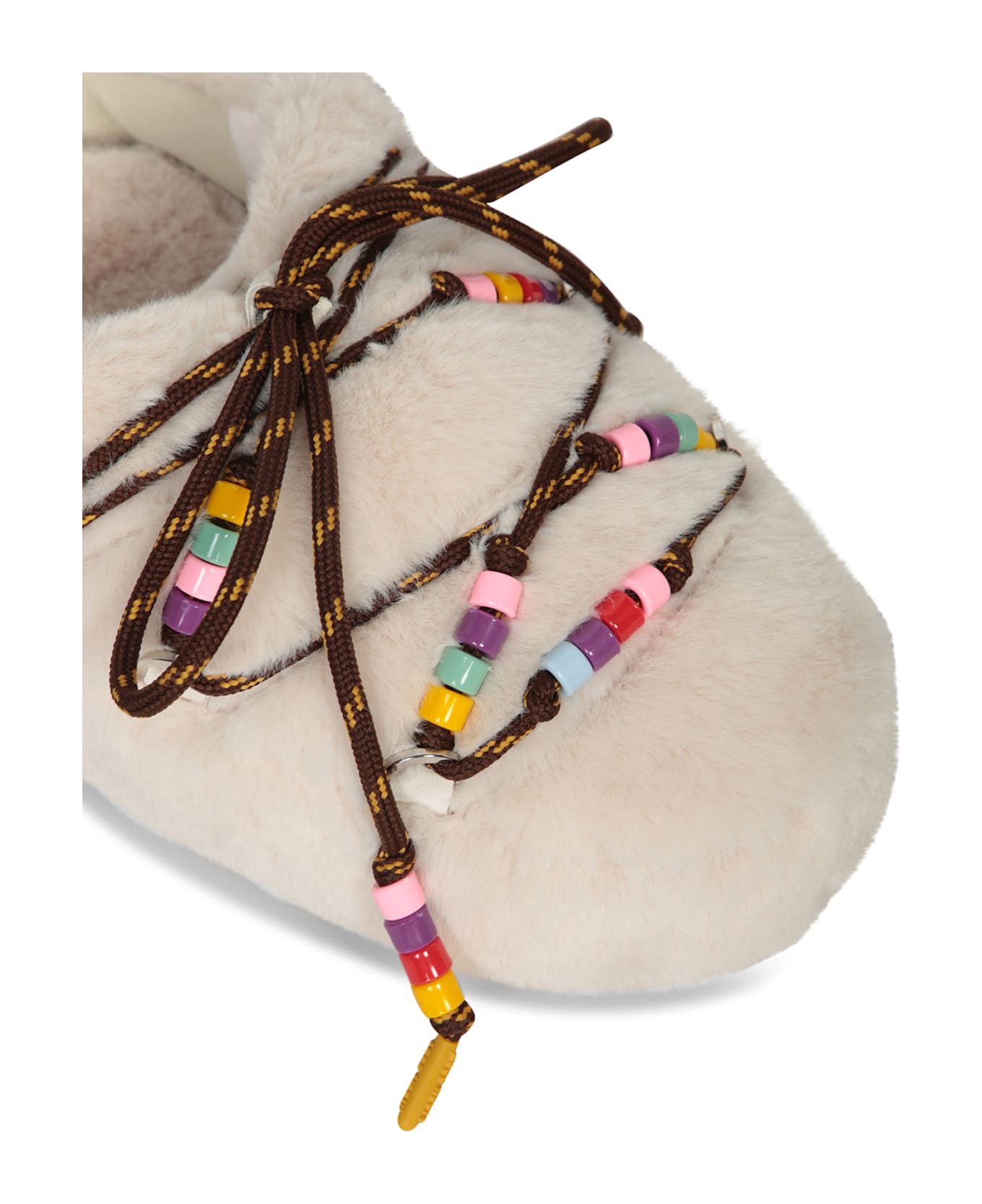 Moon Boot Cream Faux Fur Mules - White