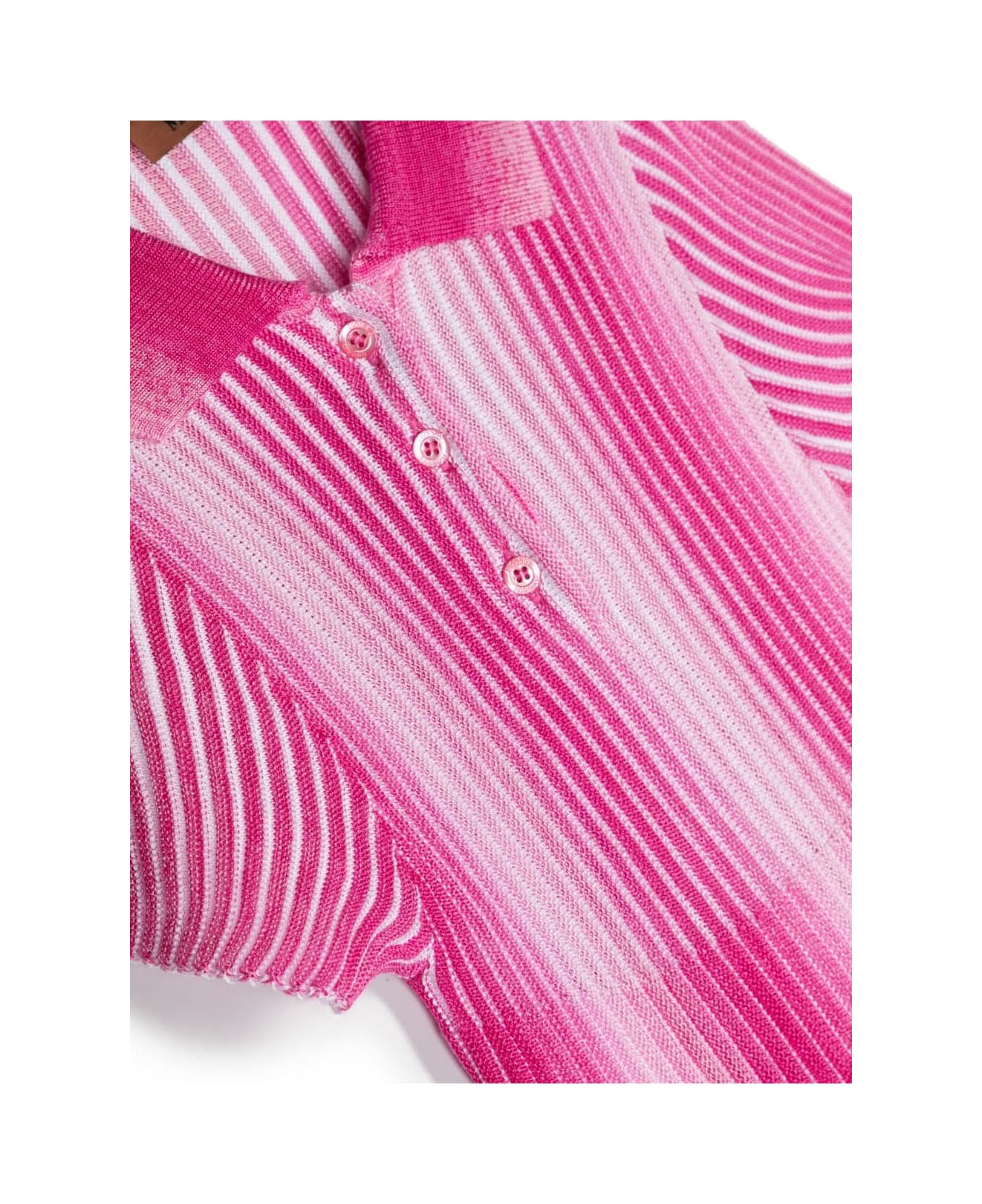 Missoni Kids Pink Striped Laminated Knit Dress - Pink