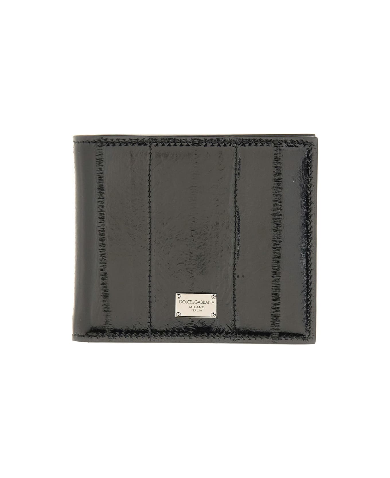 Dolce 
Gabbana Eel Skin Wallet - BLACK