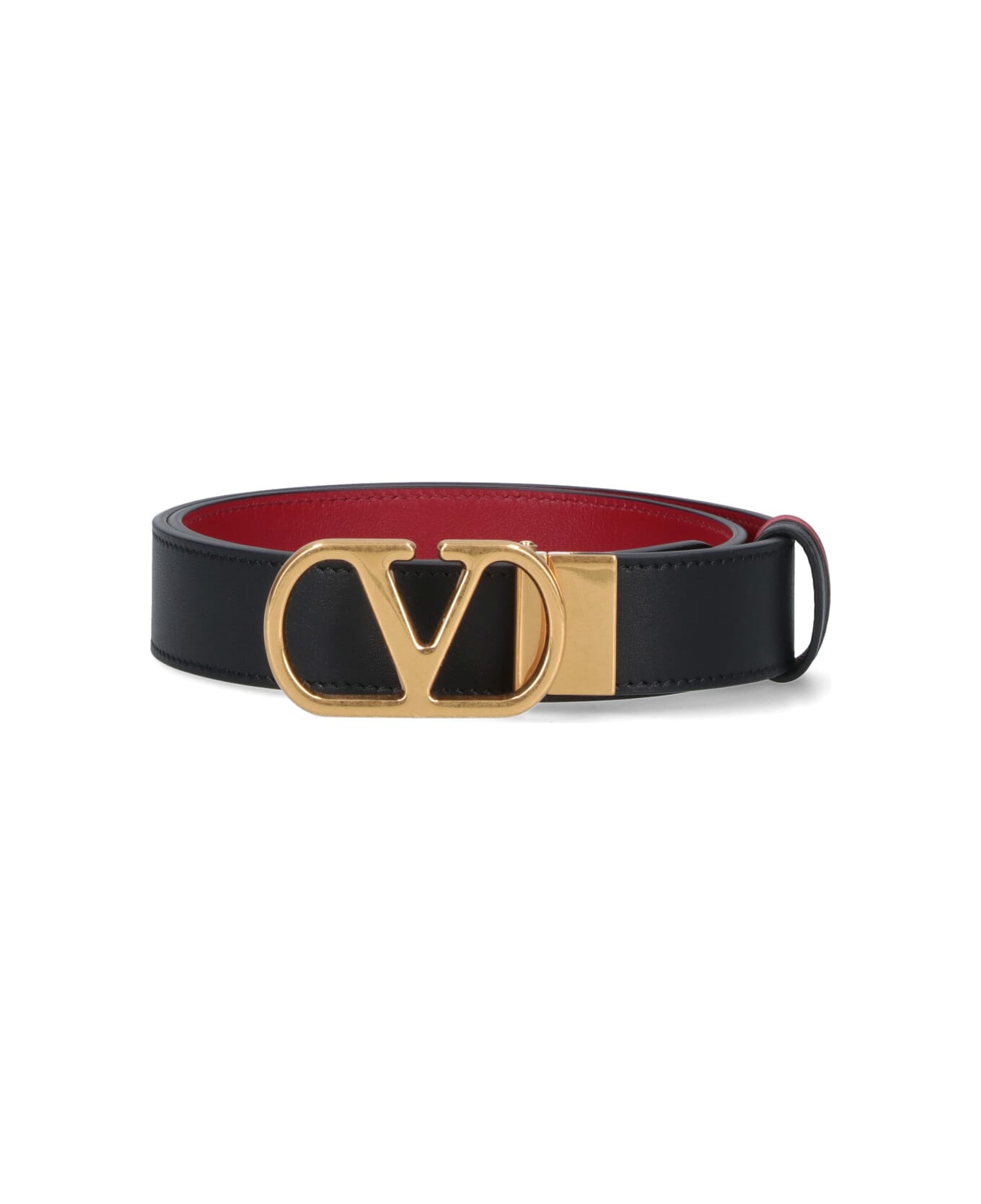 Valentino Garavani "vlogo Signature" Reversible Belt - Black  
