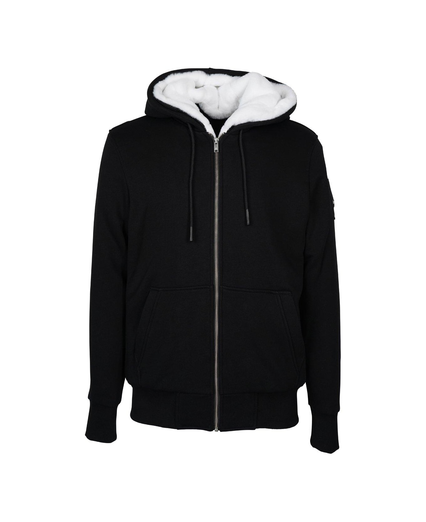 Moose Knuckles Zip-up Drawstring Hoodie - BLACK