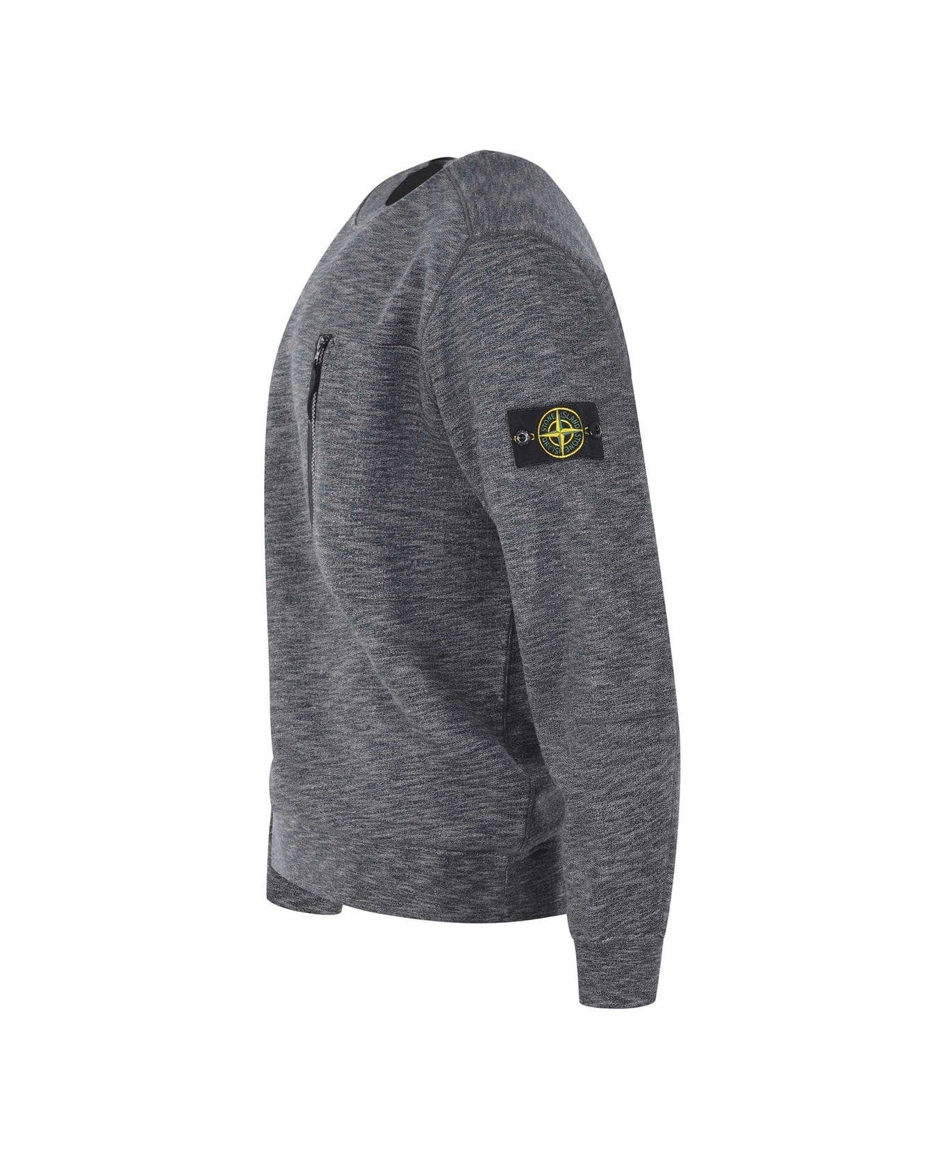 Stone Island Chest-pocket Front Yoke Sweatshirt - Grigio