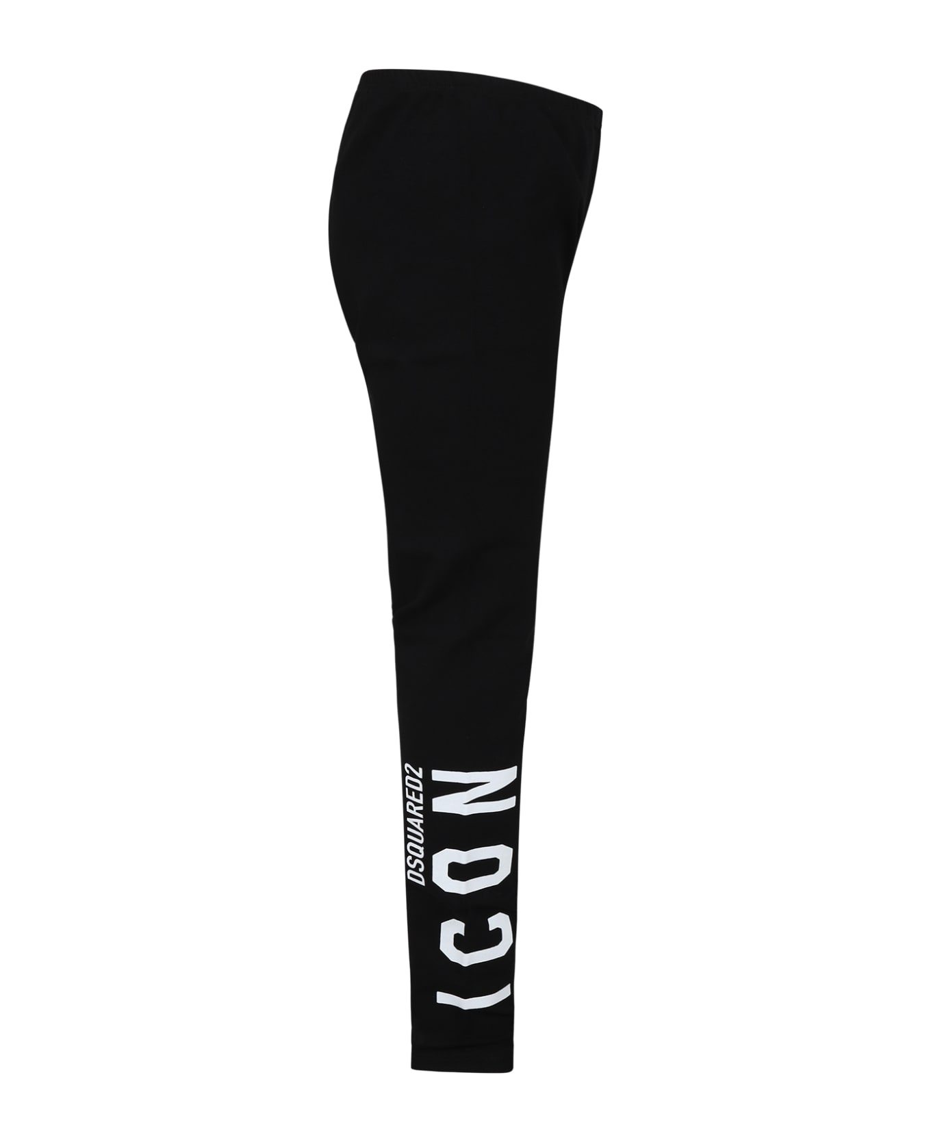 Dsquared2 Black Leggings For Girl With Logo - Black