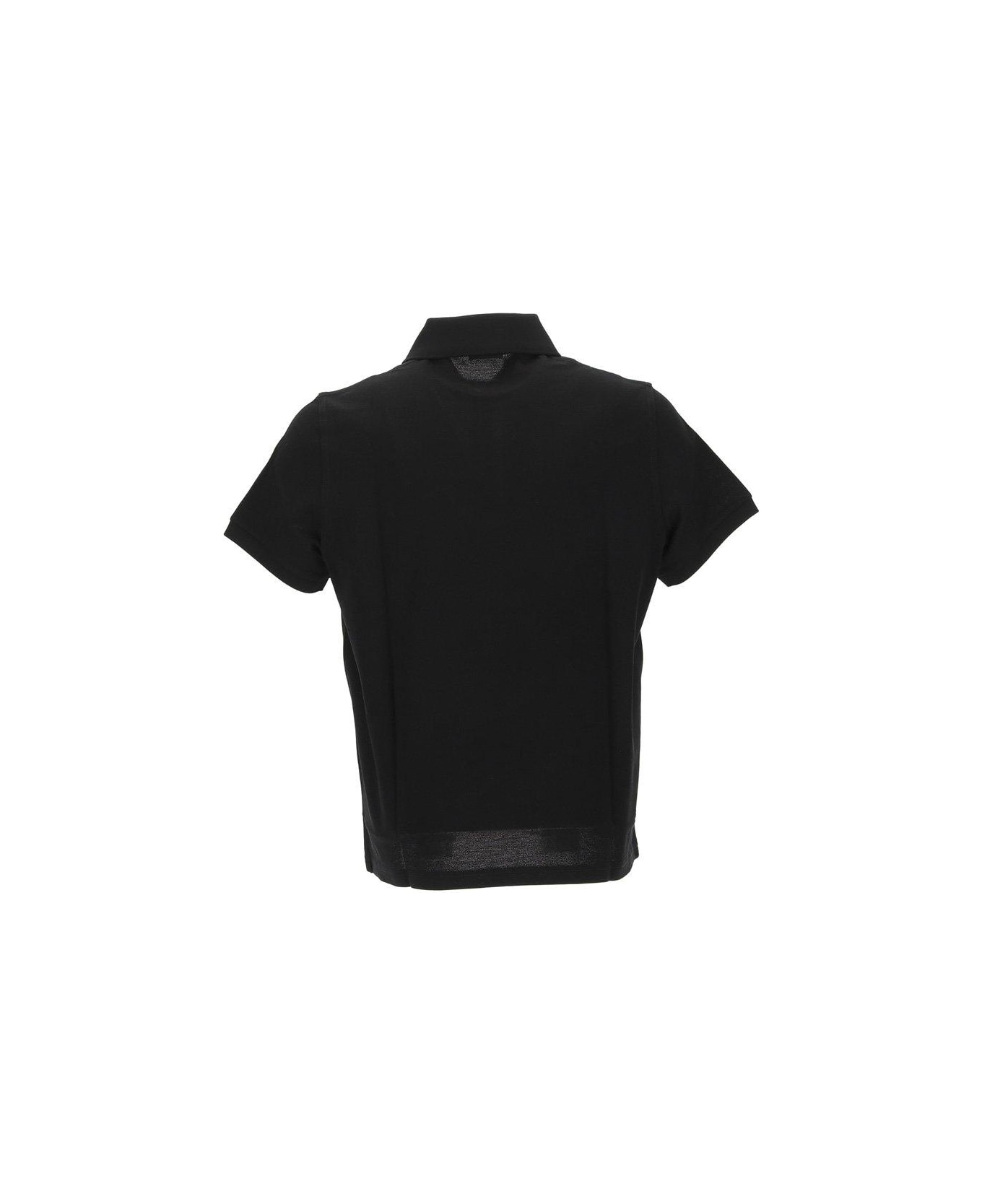 Saint Laurent Buttoned Short-sleeved Polo Shirt - Black