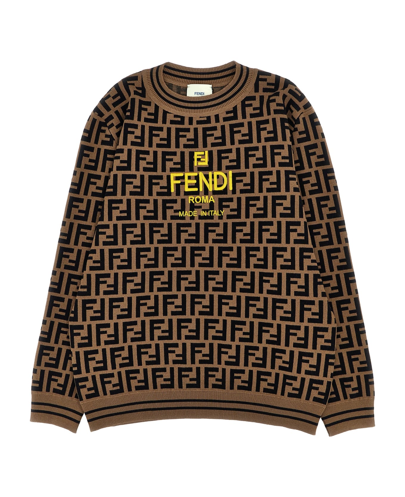 Fendi Logo Sweater - Marrone