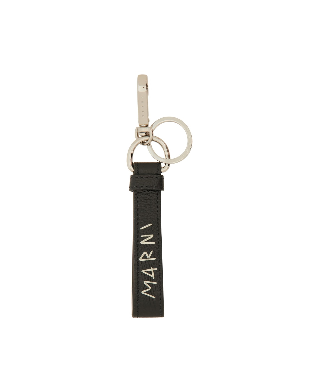 Marni Keychain With "marni Mending" Embroidery - BLACK