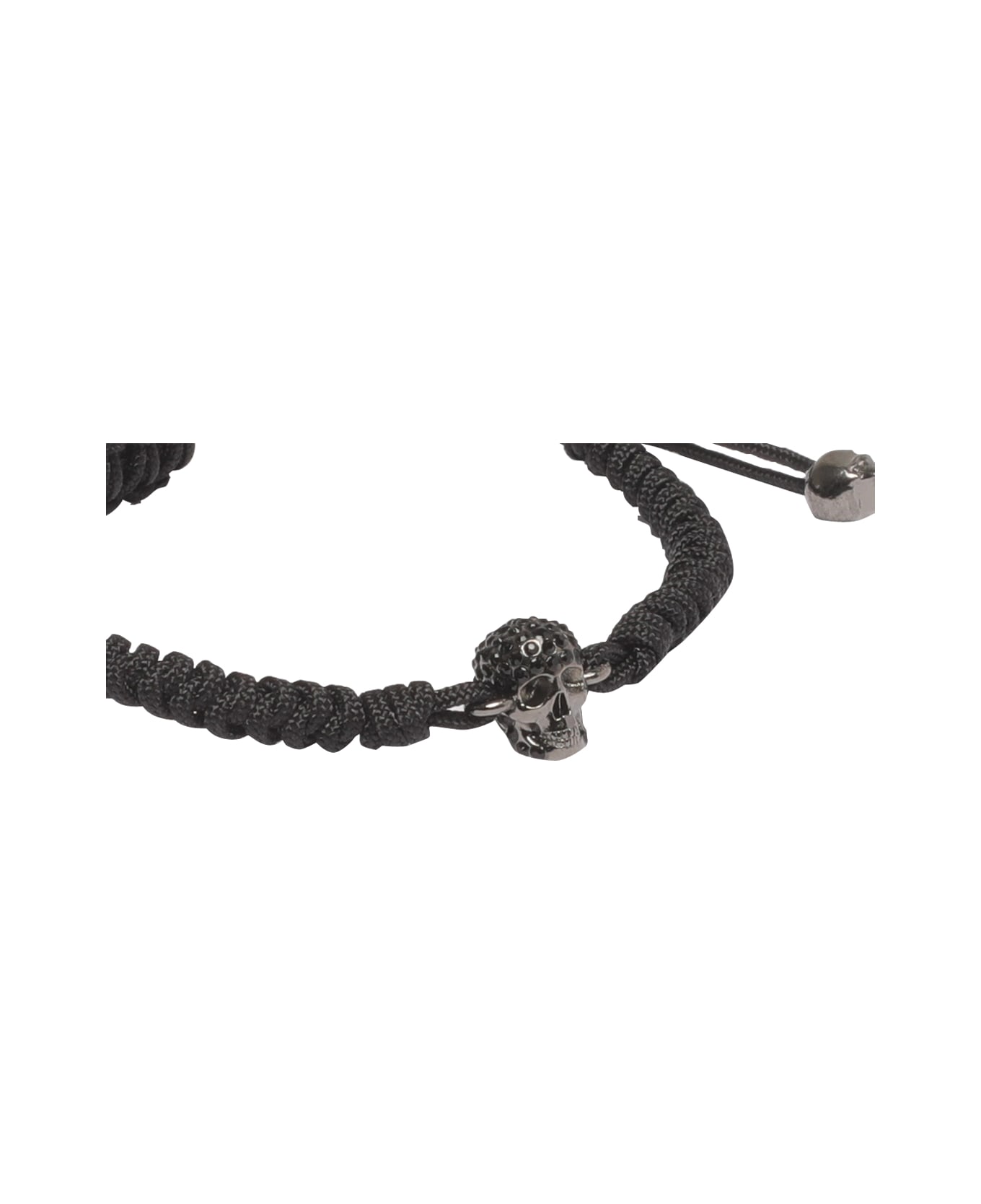Alexander McQueen Pave' Skull Friendship Bracelet - Nero